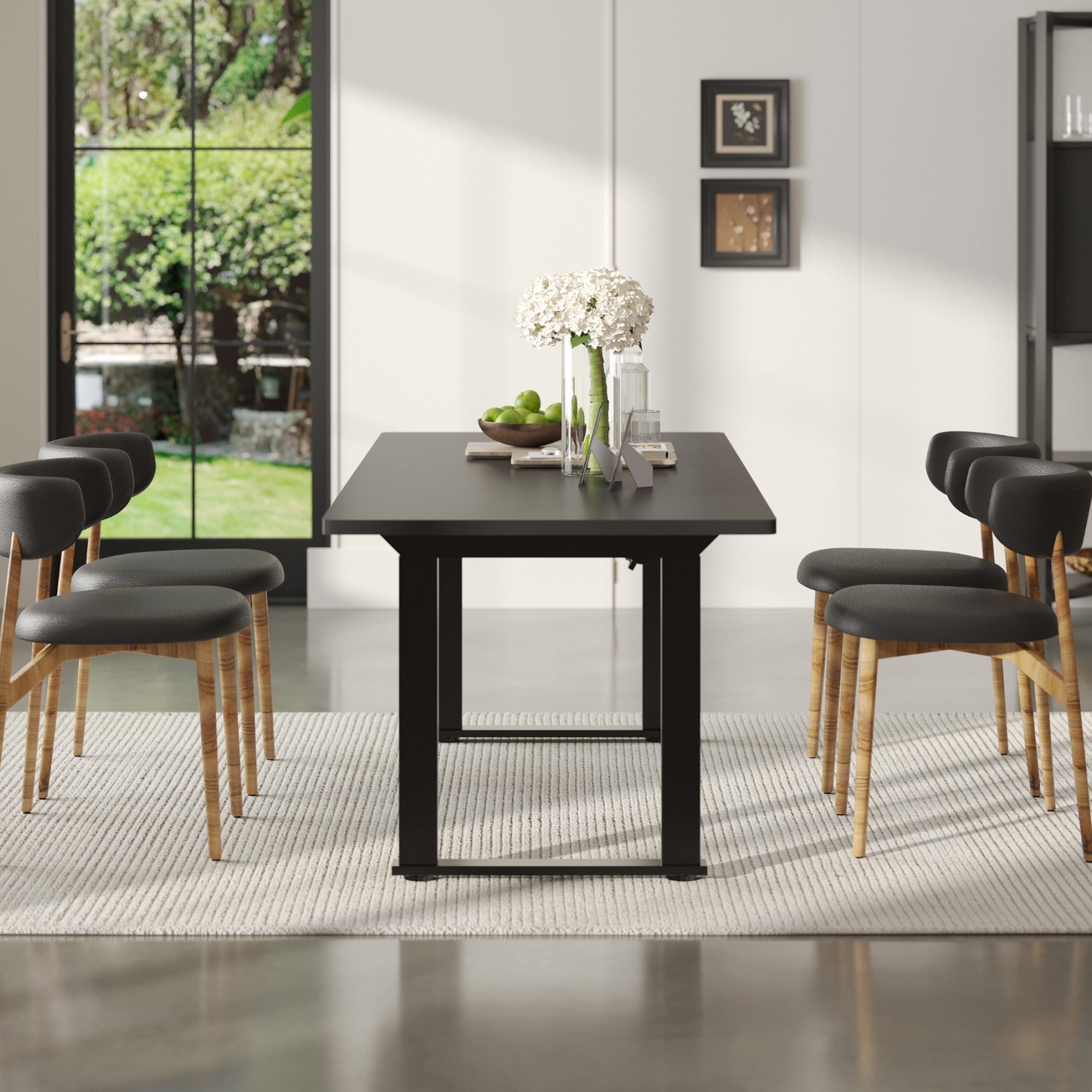 FLEXISPOT Schreibtisch Höhenverstellbarer Schreibtischgestell mit 4-Beinen (Dual-Motor, Großzügige Tischplattengröße 120-200 cm, 3 Speicherhöhen & Timer & Anti-Kollision & LED-Display), Moderner Esstisch, Home & Office, Max. Load: 150KG