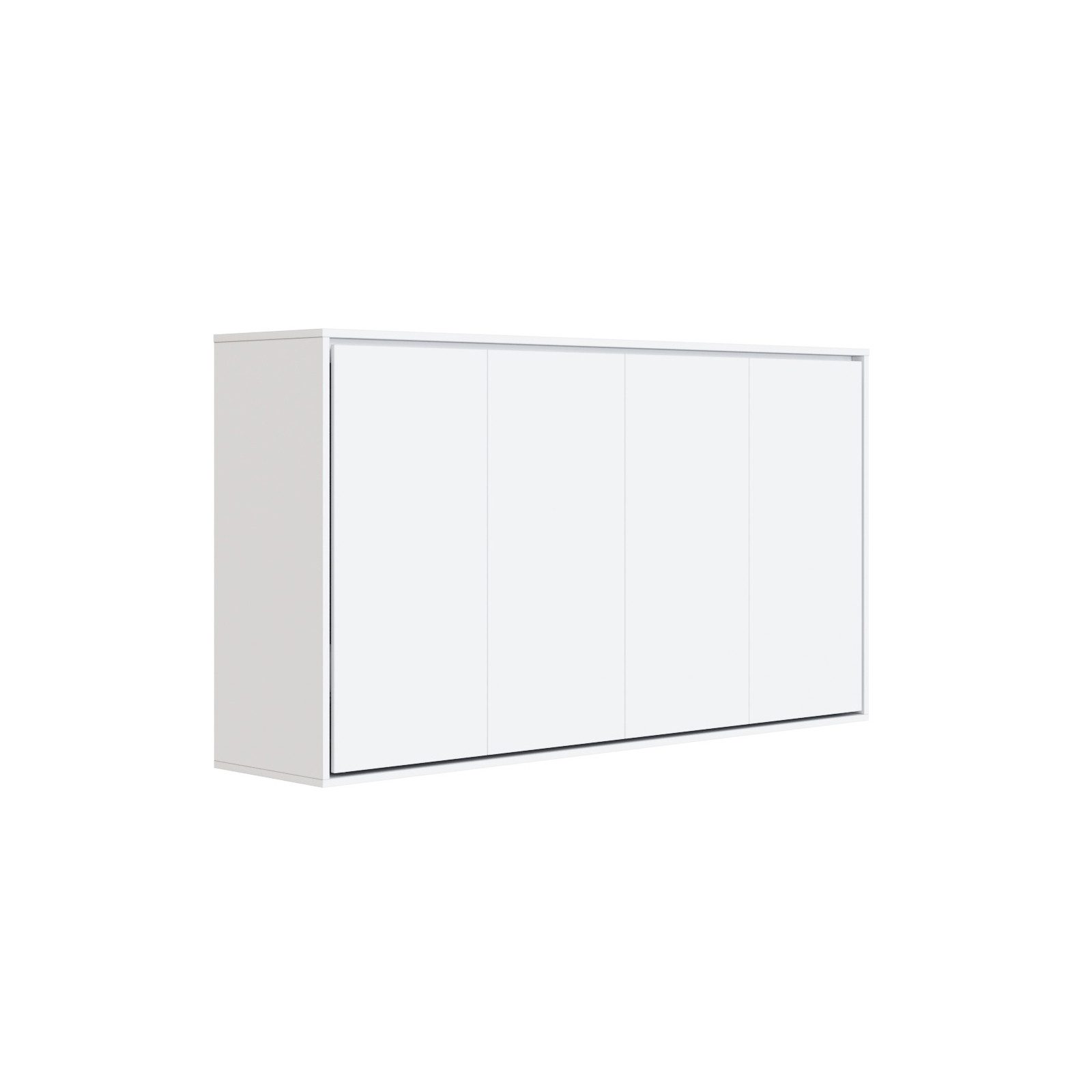 SMARTBett Schrankbett Schrankbett 100x200  Horizontal (M2 55cm Tiefe) Weiss