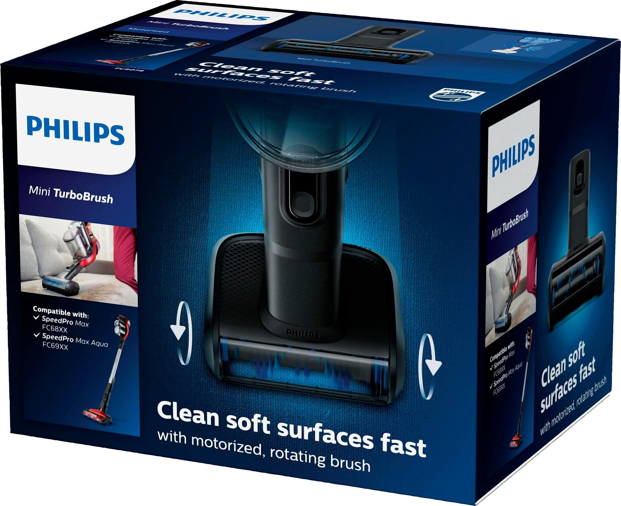 Philips Mini-Turbobürste FC8078/01, Zubehör für Philips SpeedPro Max Akkusauger, (1-tlg), ideal zum Entfernen von Tierhaaren