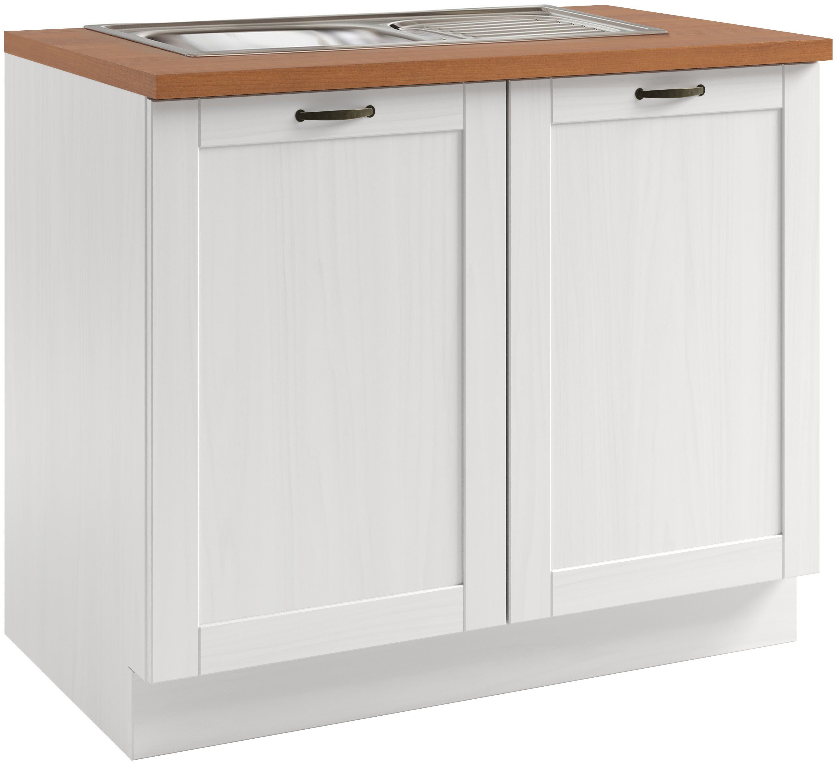 Home affaire Spülenschrank Teramo Breite 100 cm, inkl. Einbauspülbecken