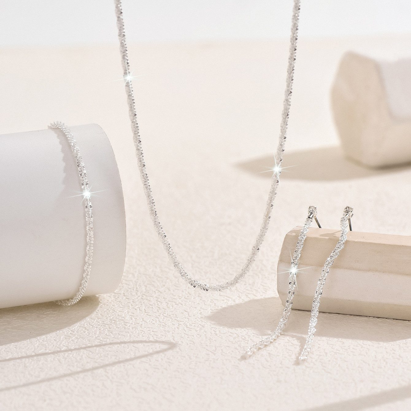 Bextsrack Schmuckset Damenschmuck-Set, 3-teilig mit Ohrringen, Halskette un günstig online kaufen