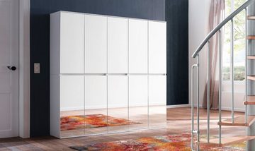Furn.Design Garderobenschrank Reflect (Schuhschrank in weiß, 10-türig, 185 x 191 cm) variable Inneneinteilung, bis 27 Fächer
