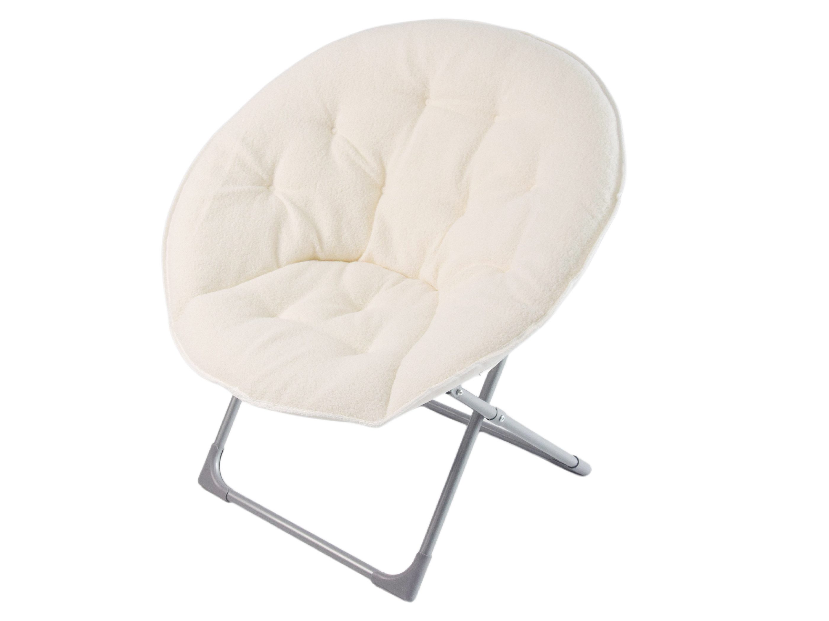 SeedWave Ohrensessel Klappbarer Loungesessel mit Futter, Geschwungener Rüchenlehne, Klappsessel aus rutschfesten Metallbasen