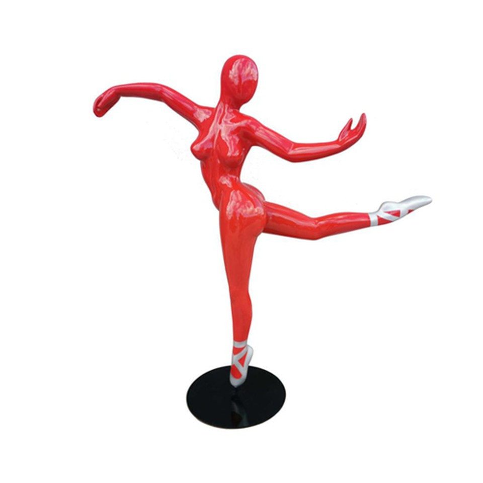 Xlmoebel Dekofigur Design Figur Ballerina PVC Skulptur Deko 150cm Rot, Made in Europa