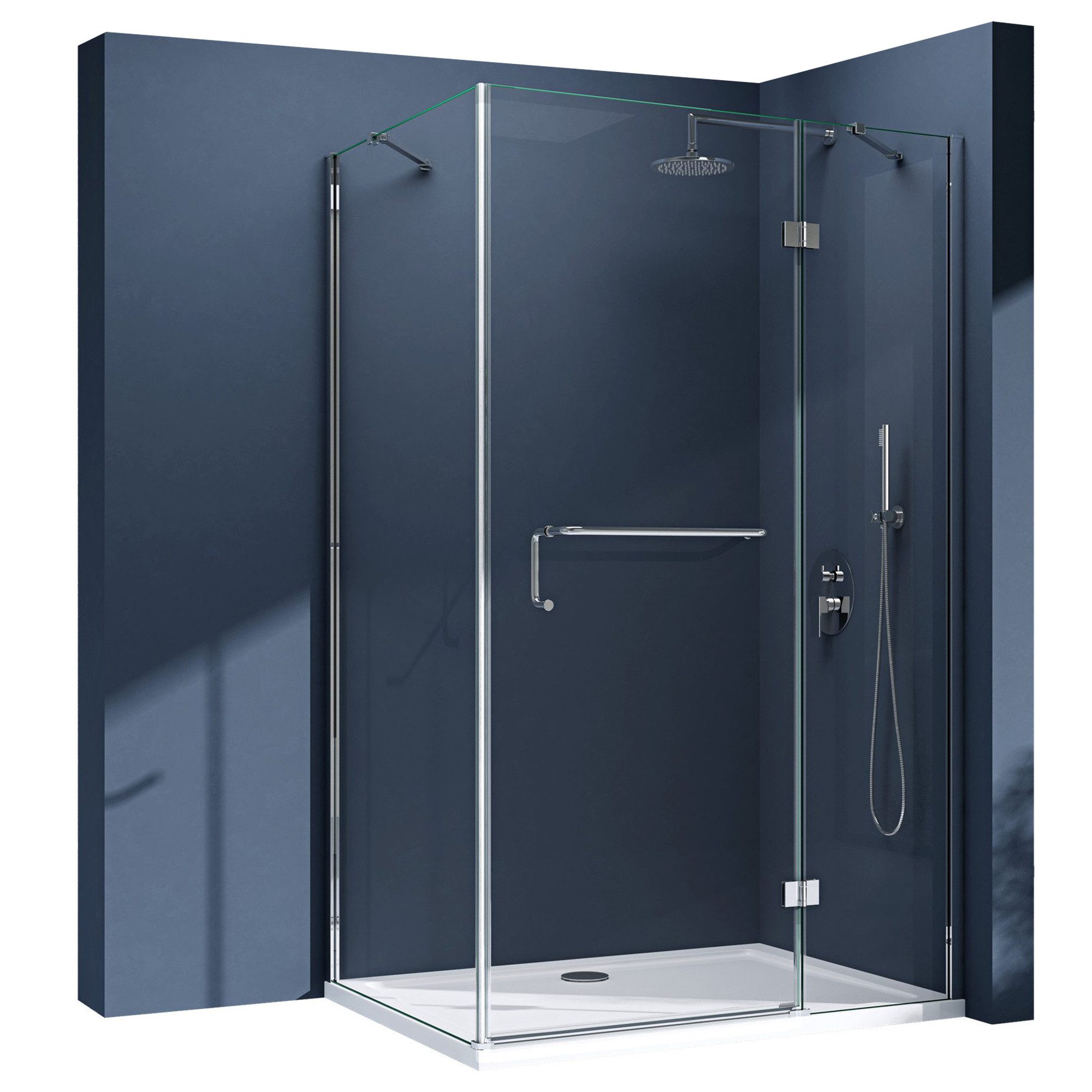 doporro Eckdusche Duschkabine Duschabtrennung Klarglas ESG mit Nano H:190cm günstig online kaufen
