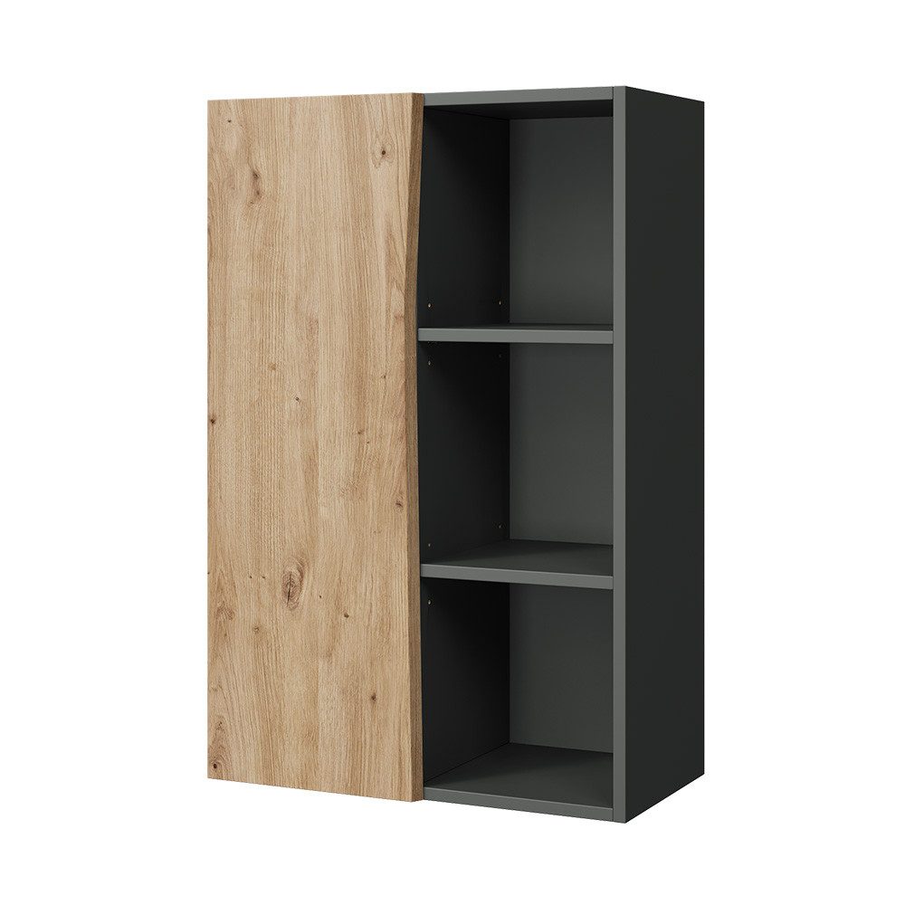 Vicco Midischrank Willow, Artisan/Anthrazit, 56 x 86 cm mit 3 offenen Fächern (1-St)