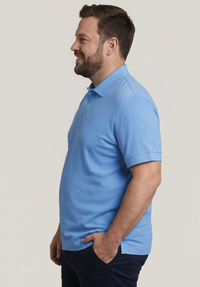 Man's World Plus Poloshirt auch in Grosse Größen bis Gr. 7XL Bauch-Fit Regular Fit Passform, Kurzarm, unifarben, aus Piqué-Material – Bild 4 von 5