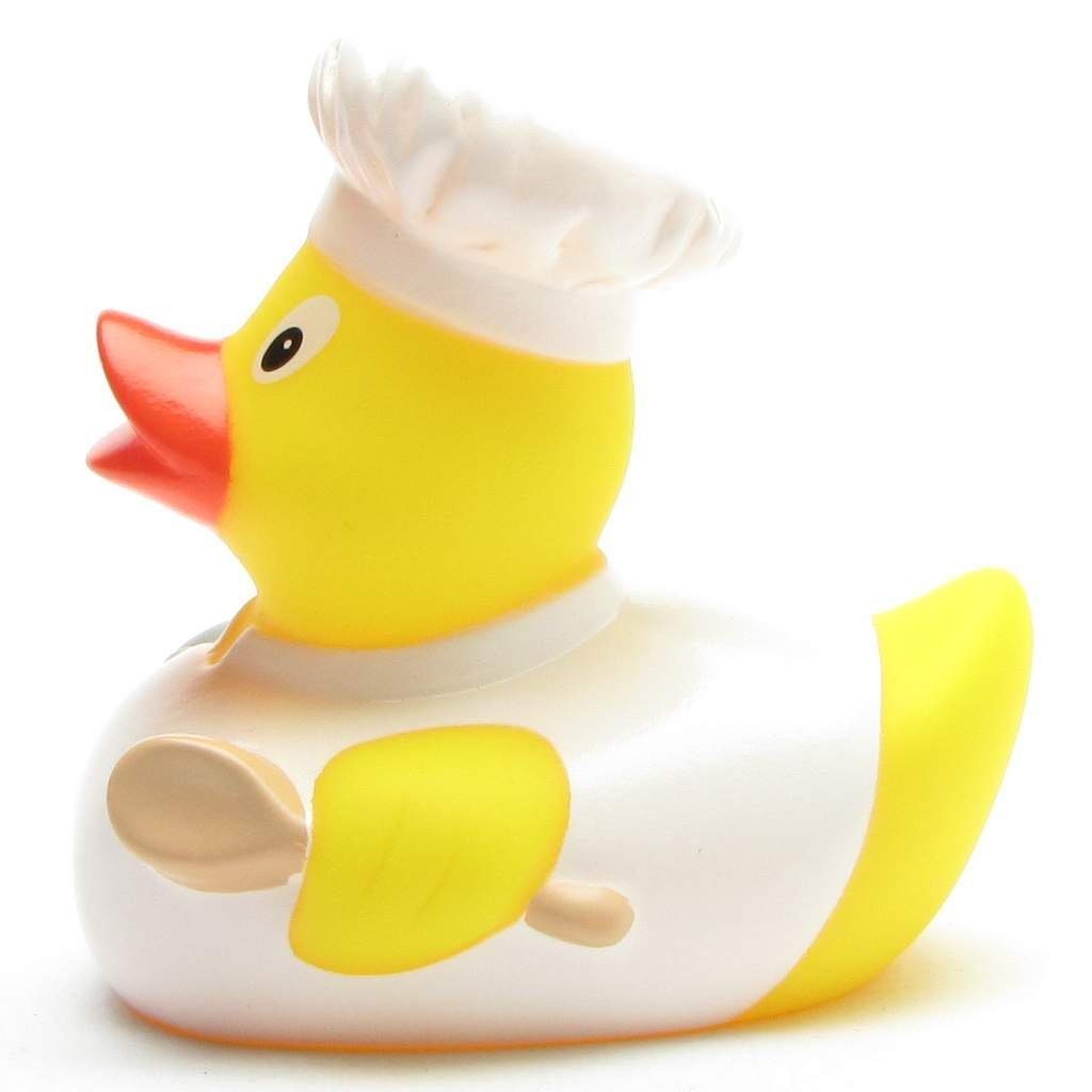 Badeente Quietscheente - - Badespielzeug Duckshop Koch weiss