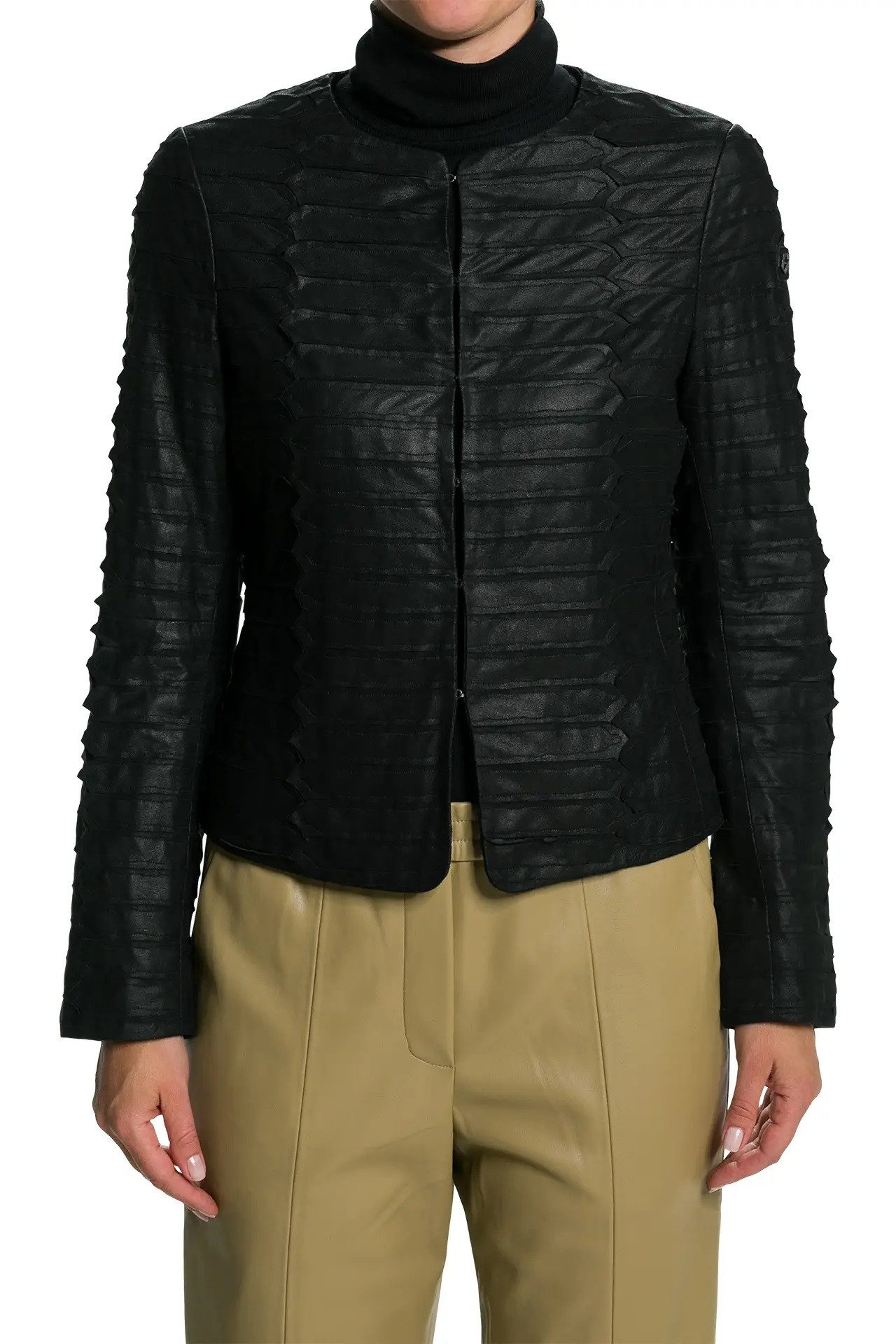 Milestone Lederjacke Bionda aus Lamleder in Kroko-Optik