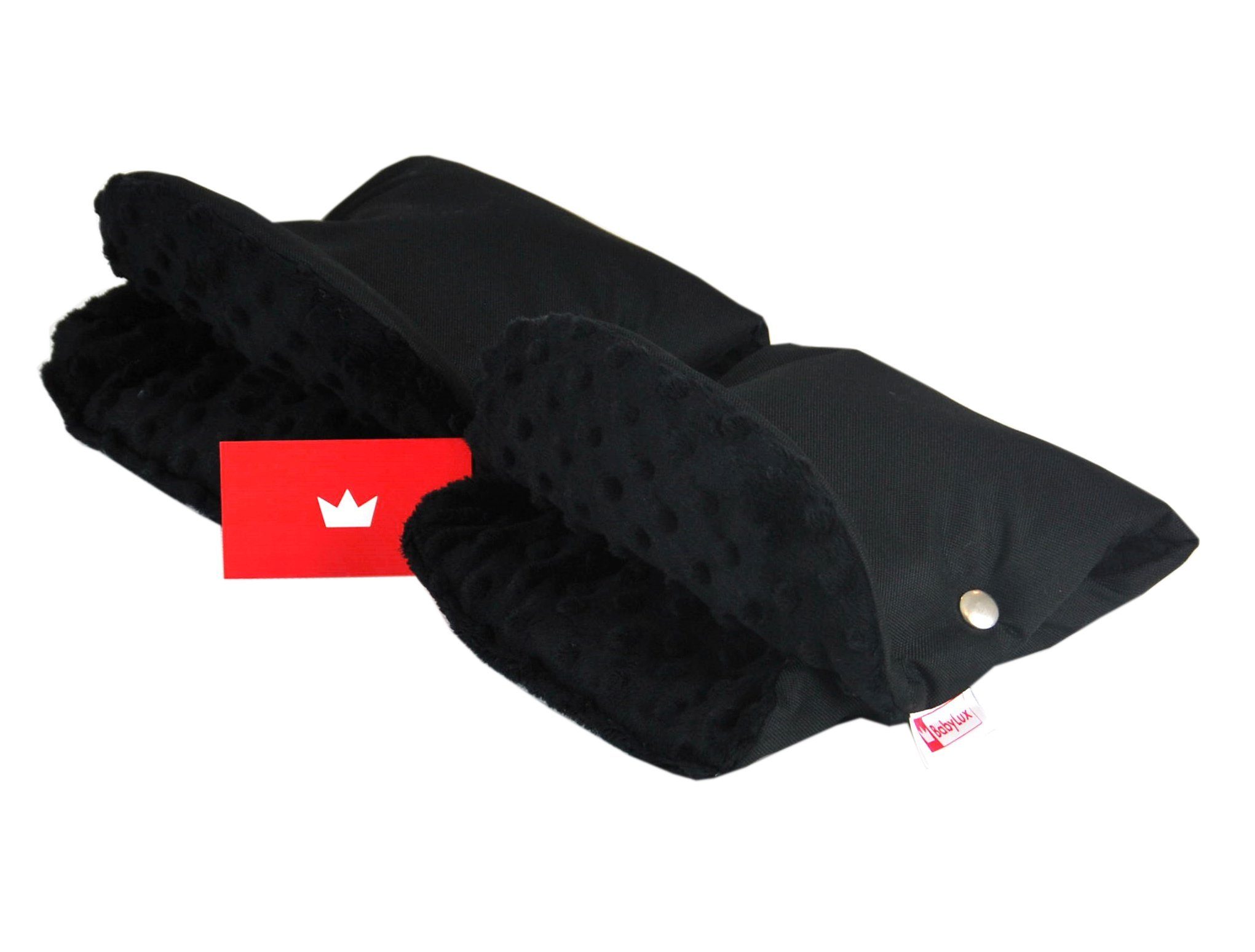 BabyLux Kinderwagen-Handwärmer Buggy Kinderwagen + Schwarz 6. - Schwarz Minky MUFF BABYLUX Handwärmer Handmuff Minky, Handschuh