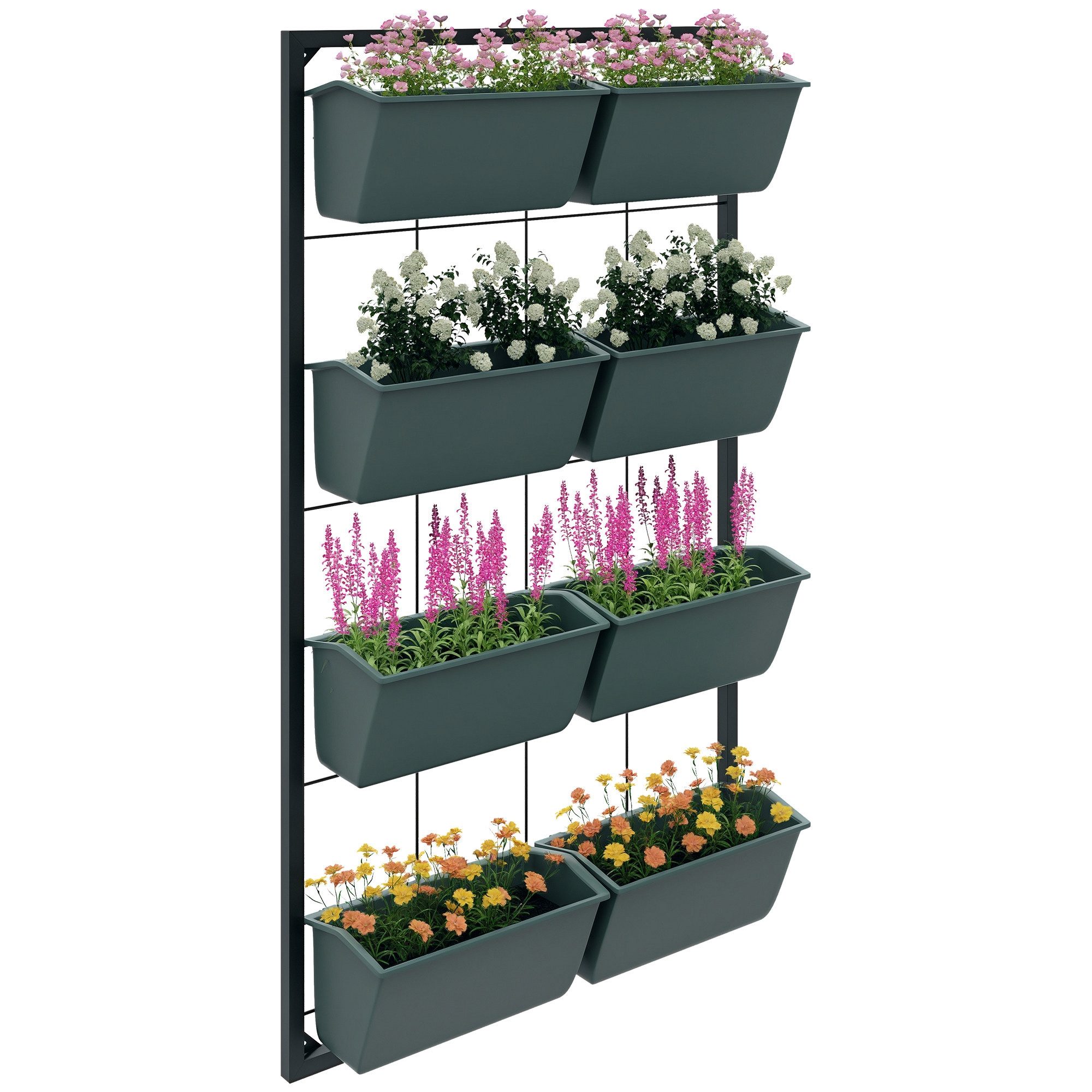 Outsunny Pflanzentreppe Blumenständer, Pflanzenständer mit 8 Töpfen (Pflanz günstig online kaufen