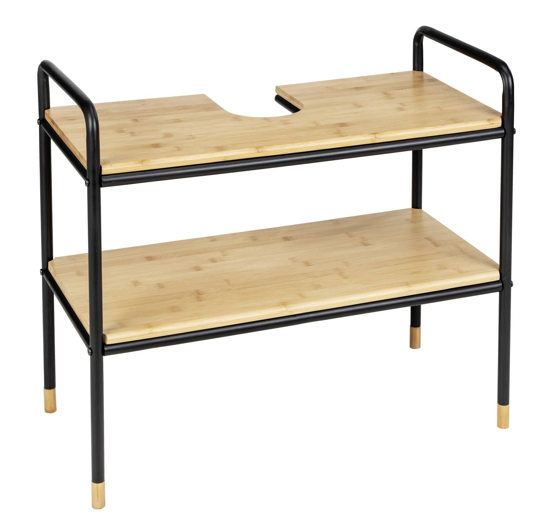 WENKO Waschbeckenschrank Waschbeckenunterschrank LOFT, 70 x 60 x 33,5 cm, Bambusplatte, WENKO