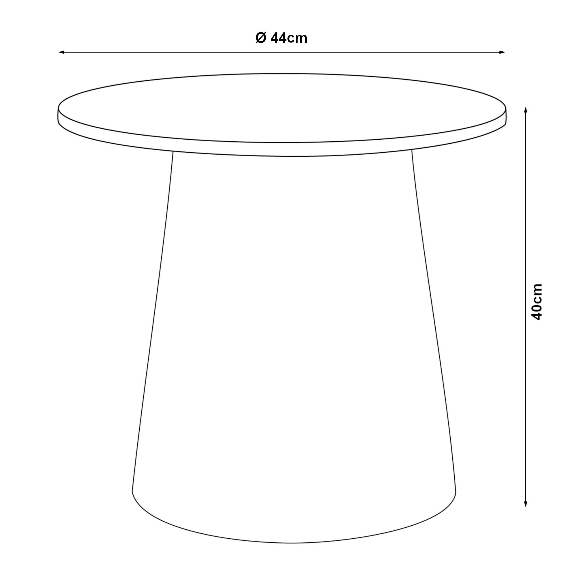 en.casa Couchtisch, »Nyd« rund MDF 40 x Ø44 cm Graublau