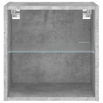 vidaXL TV-Schrank Wand-Nachttisch mit LED-Leuchten Betongrau (1-St)