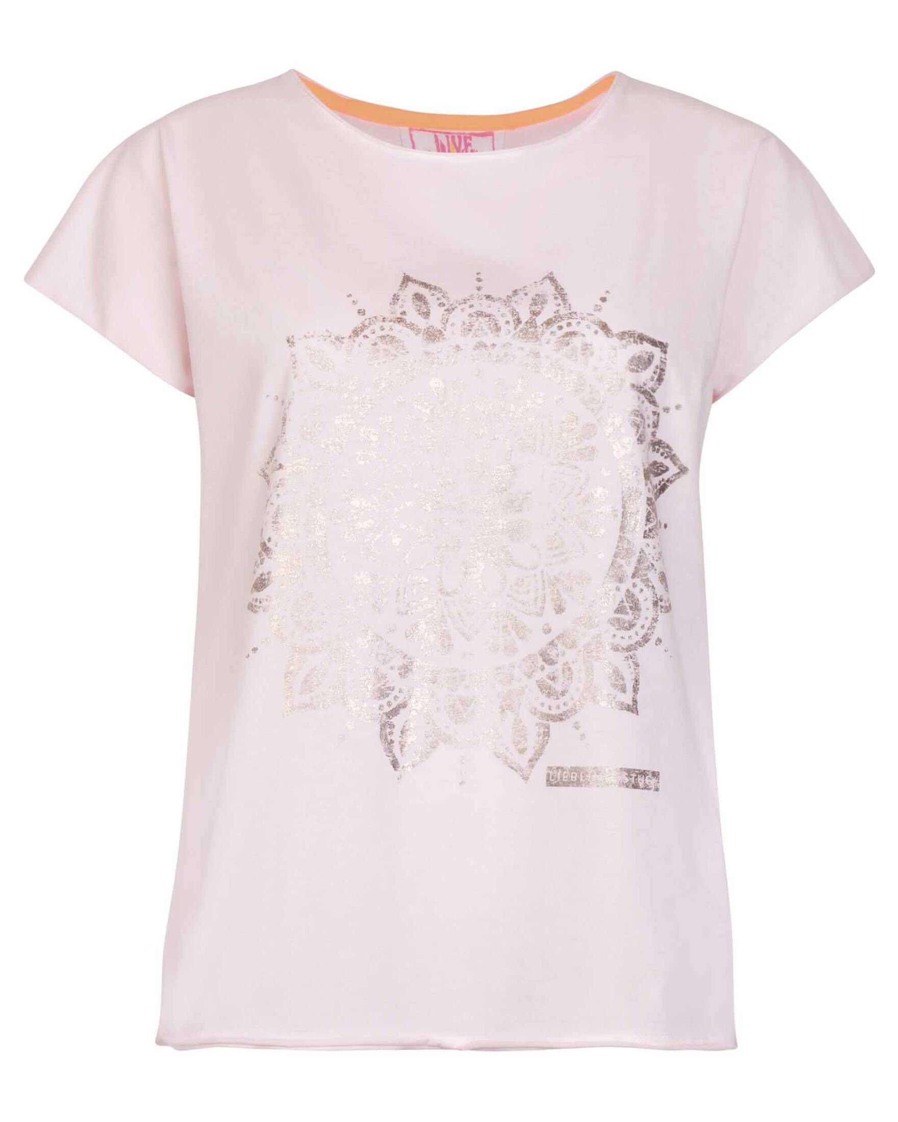 Mandala-Motiv T-Shirt Schimmernder Damen mit Frontprint (1-tlg), T-Shirt CAMILAL Lieblingsstück