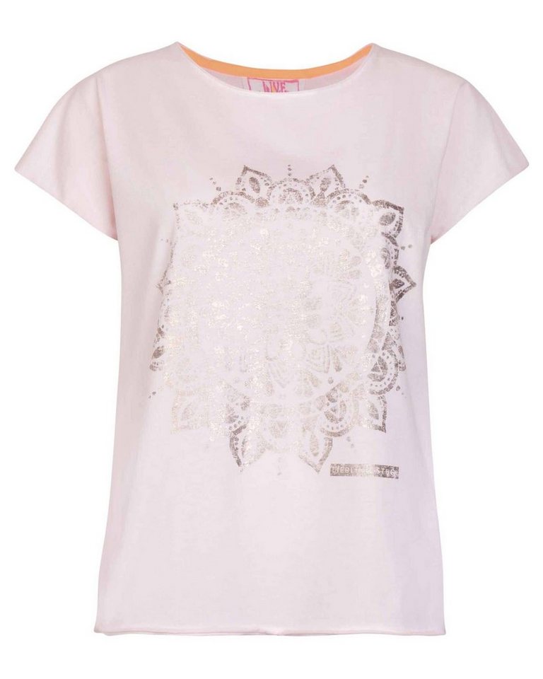 Lieblingsstück T-Shirt Damen T-Shirt CAMILAL (1-tlg), Schimmernder  Frontprint mit Mandala-Motiv