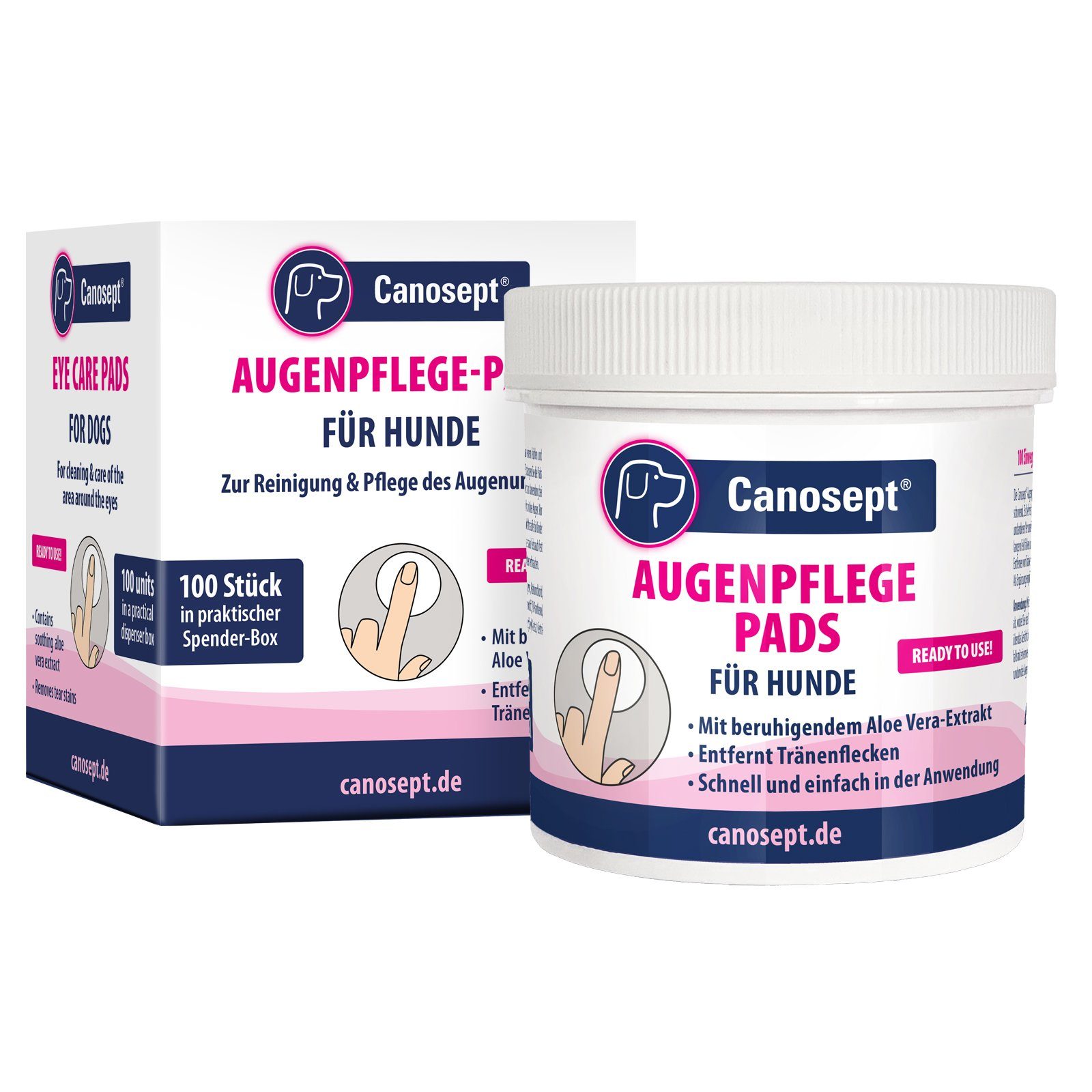 Fellpflege Canosept Augenpflege-Pads für Hunde 100 Stück