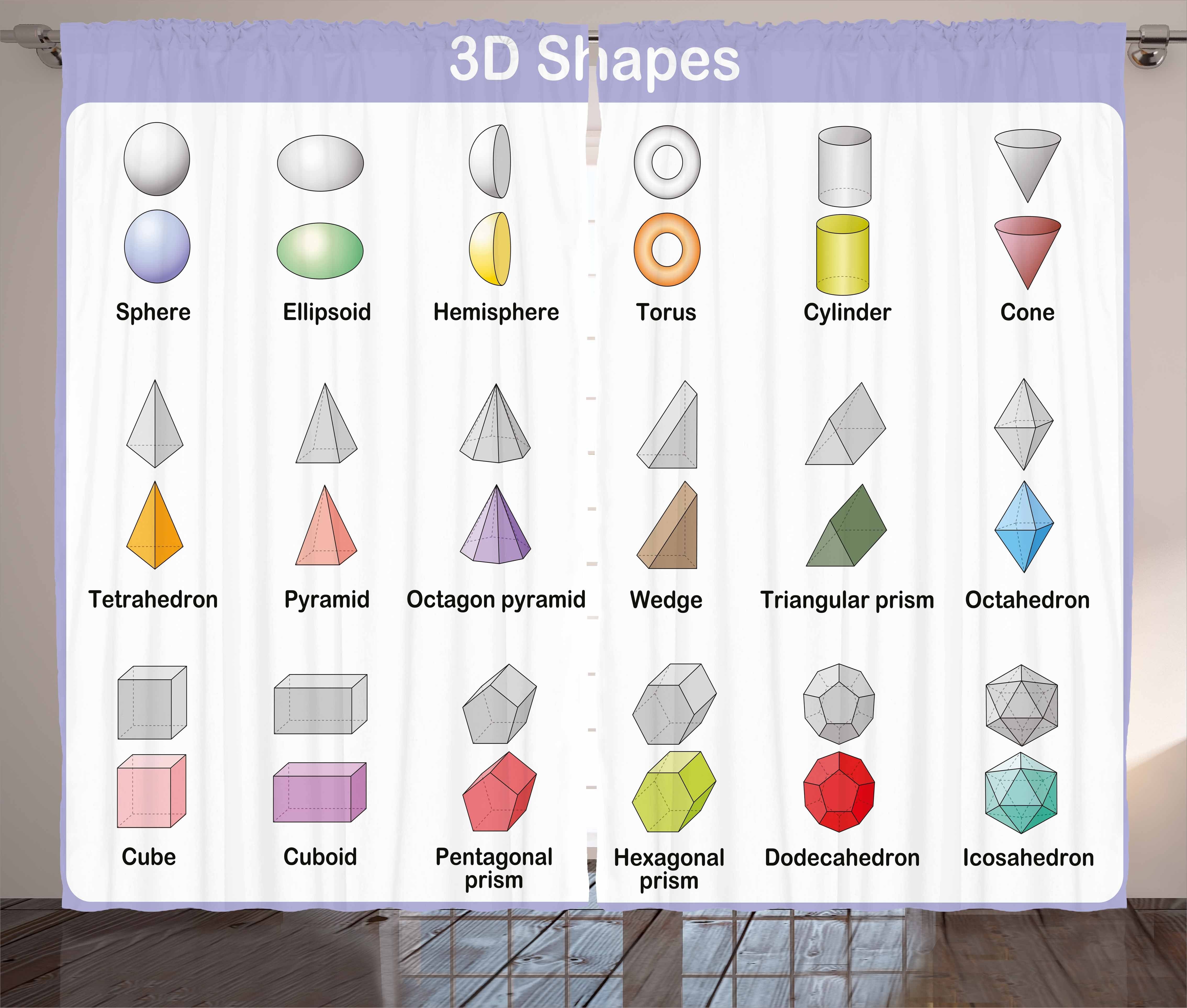 Abakuhaus, Schlafzimmer mit Gardine Schlaufen Kräuselband 3D-Formen Schule Vorhang Lehrreich und Haken, Theme