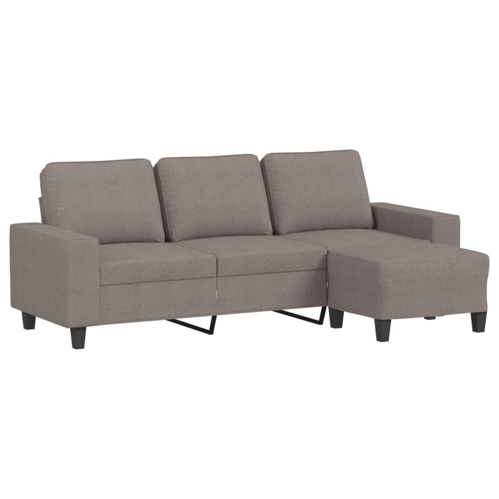 vidaXL Sofa 3-Sitzer-Sofa mit Hocker Taupe günstig online kaufen