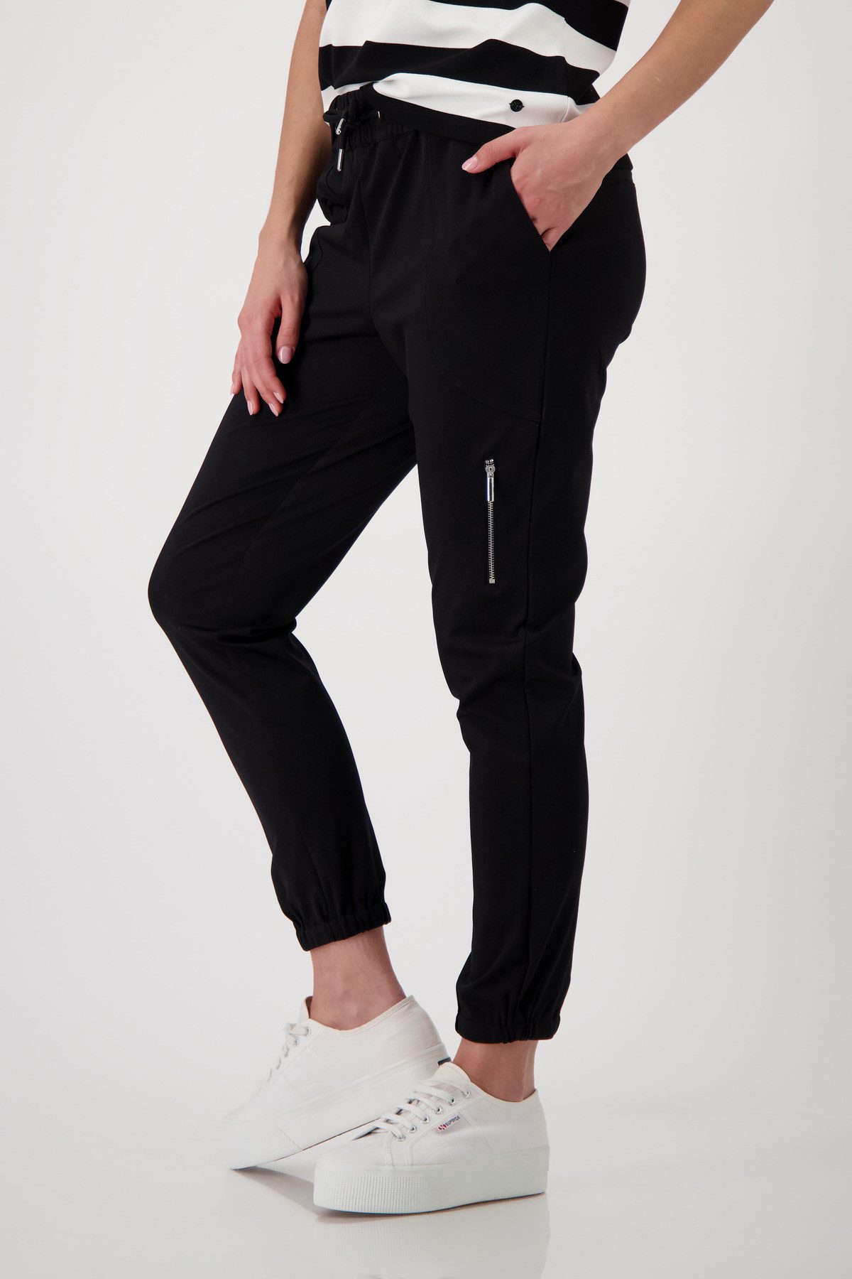 Monari Jogger Pants mit Reißverschlusstasche
