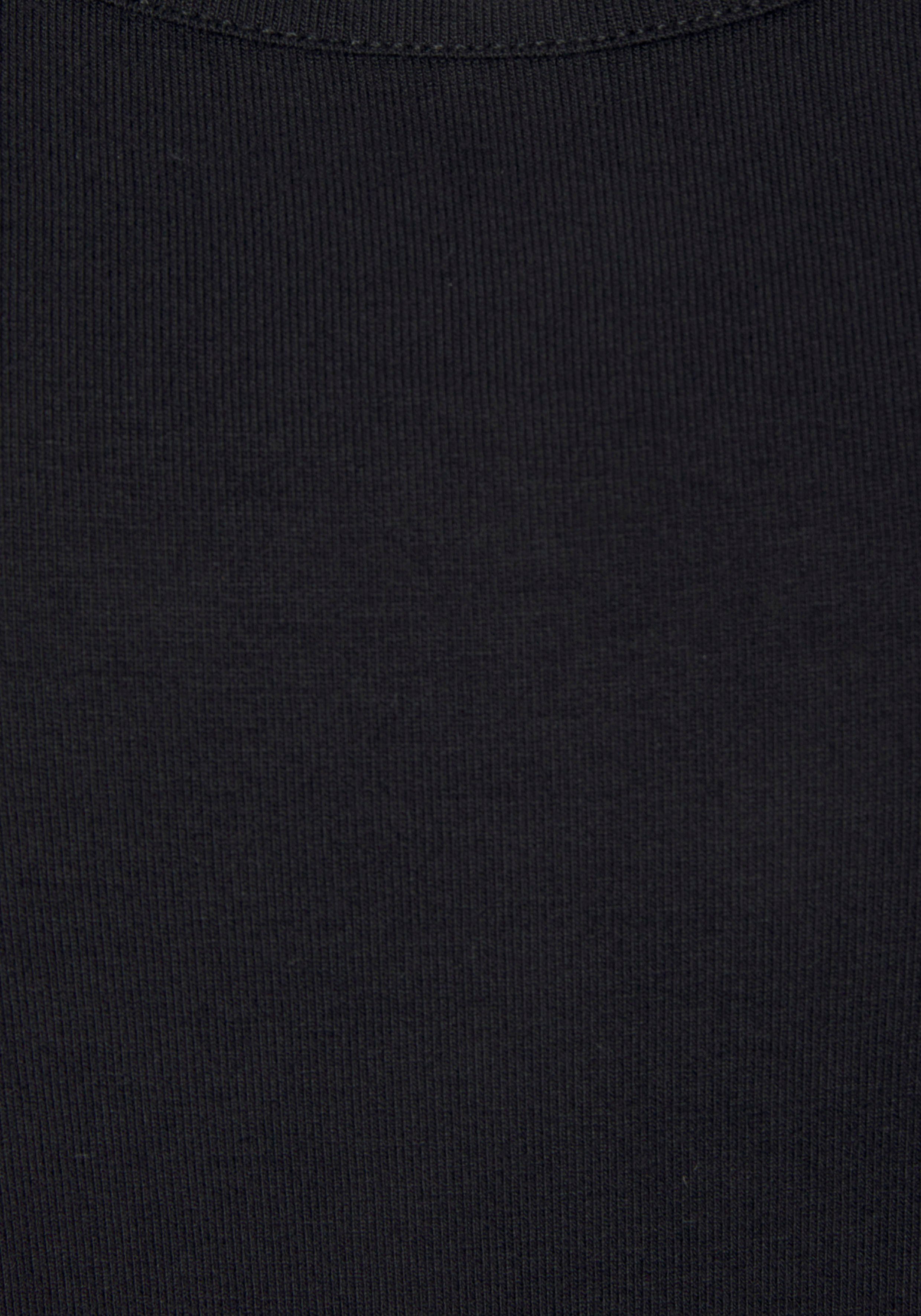 weicher aus Schwarz Viscosemischung LASCANA T-Shirt