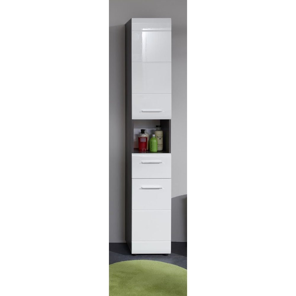 trendteam Hochschrank Badhochschrank Highboard Badschrank Badezimmerschrank 30 x 182 x 31 cm