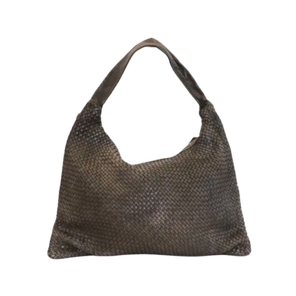 BZNA Schultertasche Mattia Italy Designer Damen Handtasche Shopper, Geflochtenes Leder