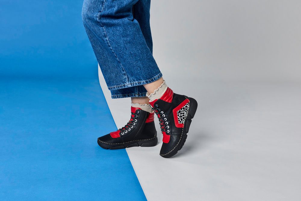 Rieker Sneakerboots Schnürboots, Schnürstiefelette mit zusätzlichem Innenreißverschluss
