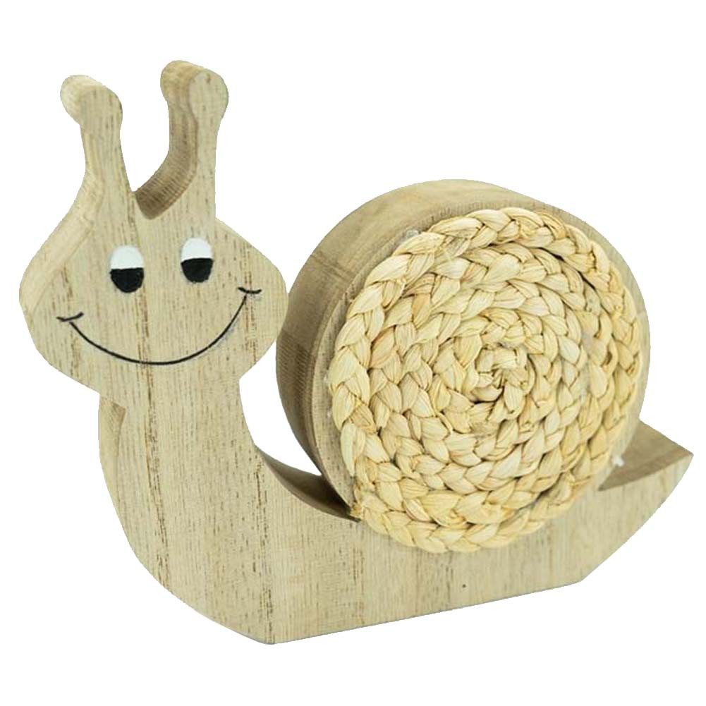 NOOR LIVING Dekofigur Schnecke aus MDF Deko Wohnzimmer (Dekoration für Sommer, Herbst) (Dekoration für Frühling, Sommer, Herbst, H: 13,5 cm), Schneckendeko perfekt als kleines Geschenk oder Mitbringsel