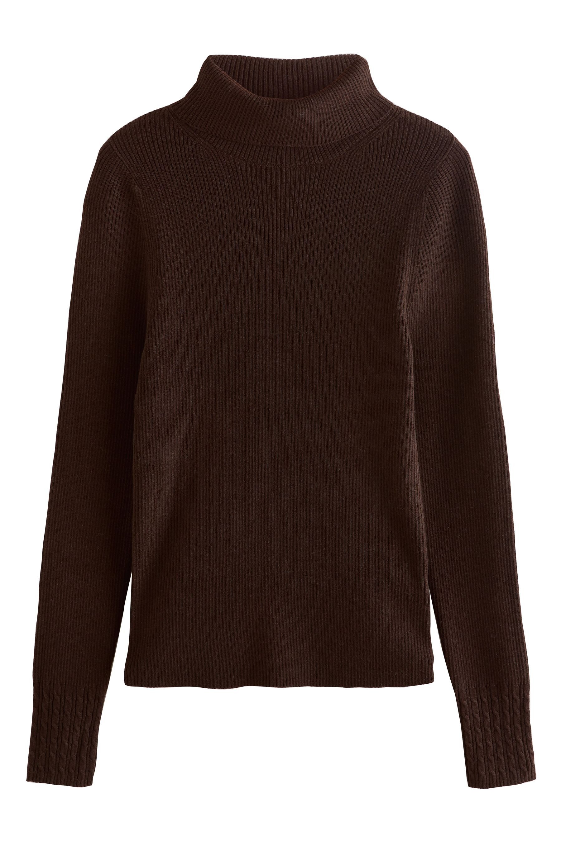 Next Strickpullover Gerippter Rollkragenpullover mit Wollanteil (1-tlg) günstig online kaufen