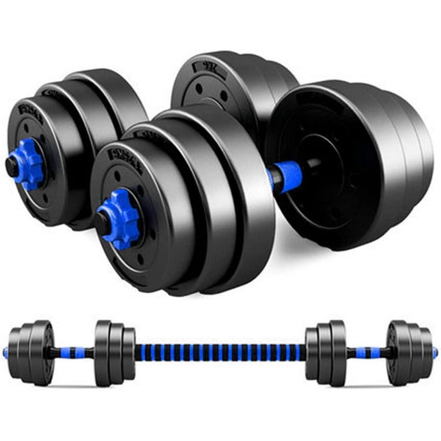 Hantel-Set Verstellbare Kurzhanteln Schwarz 2er Set 15kg - Fitness Handgewichte
