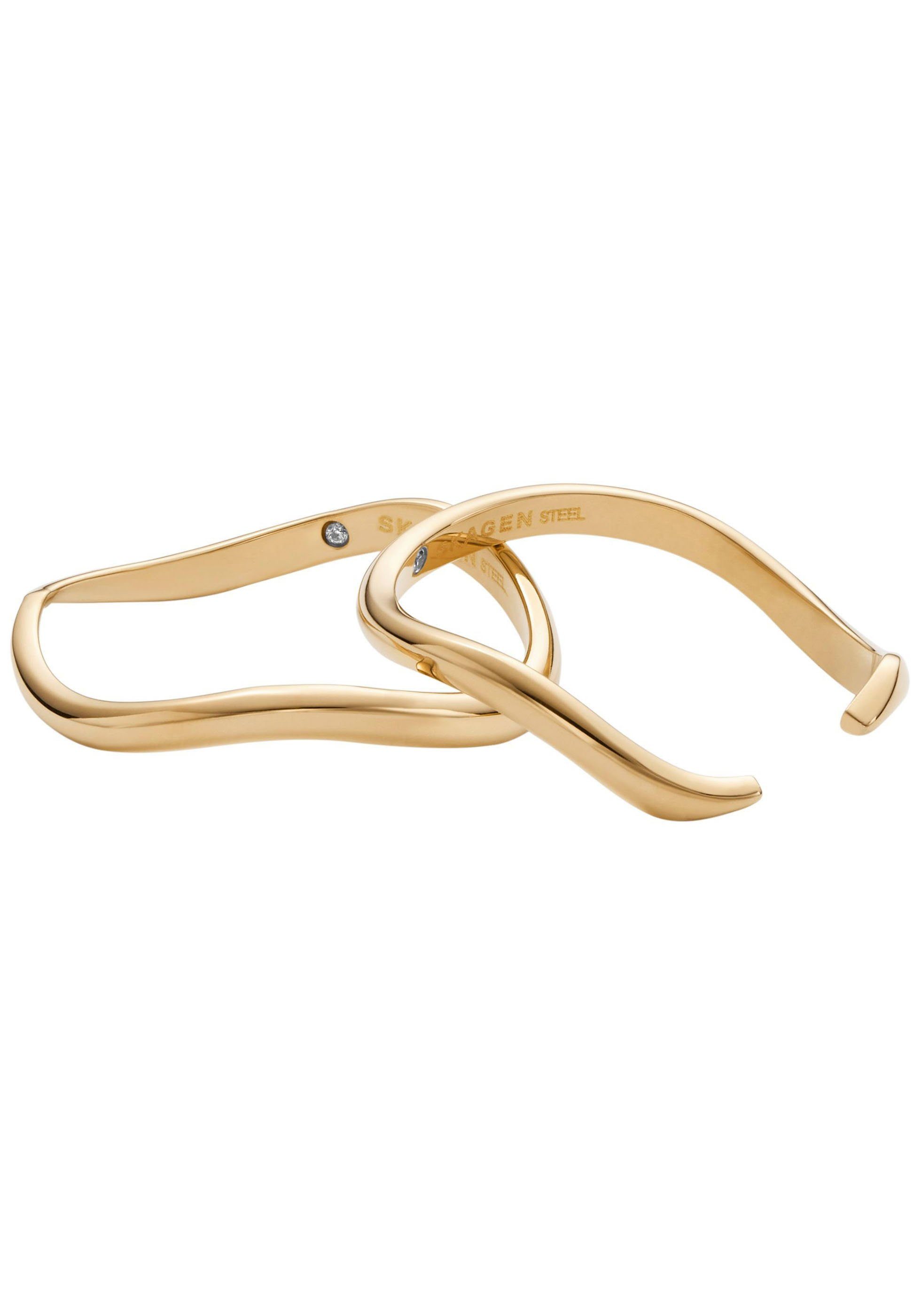 SKAGEN Ring-Set Schmuck Edelstahl KARIANA ESSENTIAL WAVES (Set, 2-tlg)