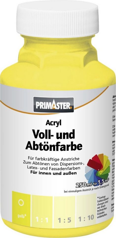 Thumbnail - Primaster Vollton- und Abtönfarbe Primaster Voll- und Abtönfarbe 250 ml gelb matt