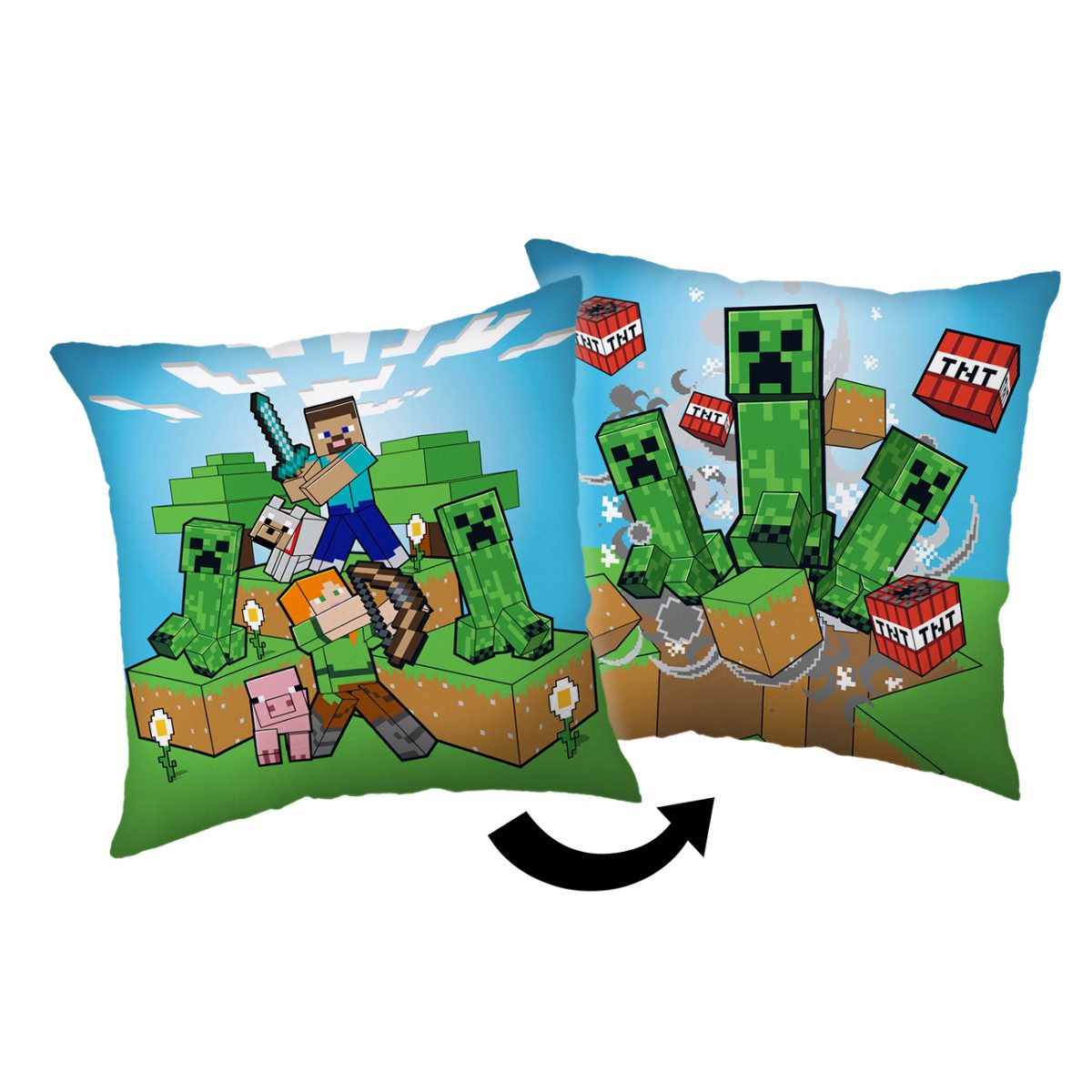 Minecraft Dekokissen 1 Stück Kissen 40 × 40 cm für Kinderzimmer Bett Sofa und Dekoration
