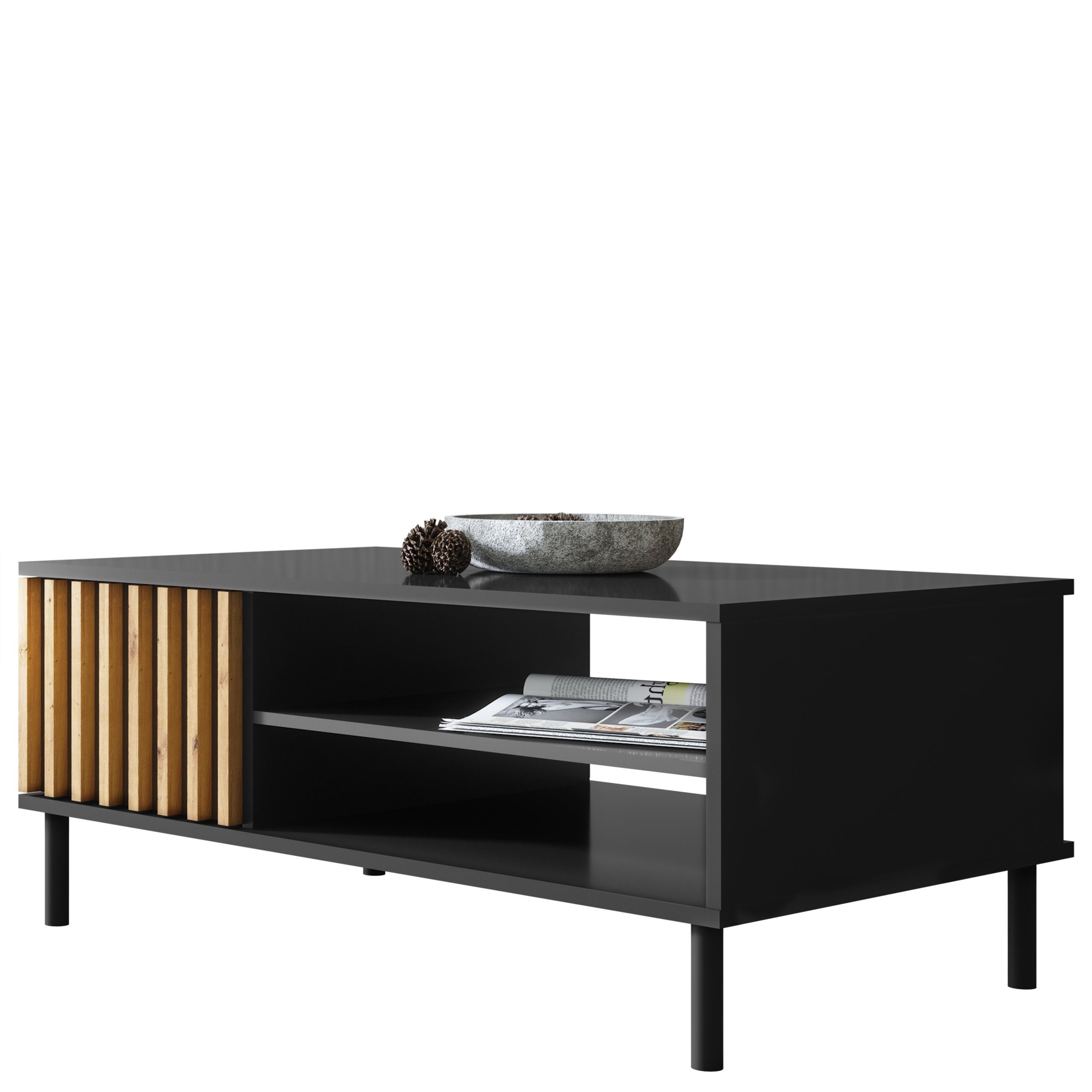 Newroom Couchtisch Ebono, Wandpaneel Wildeiche Schwarz günstig online kaufen