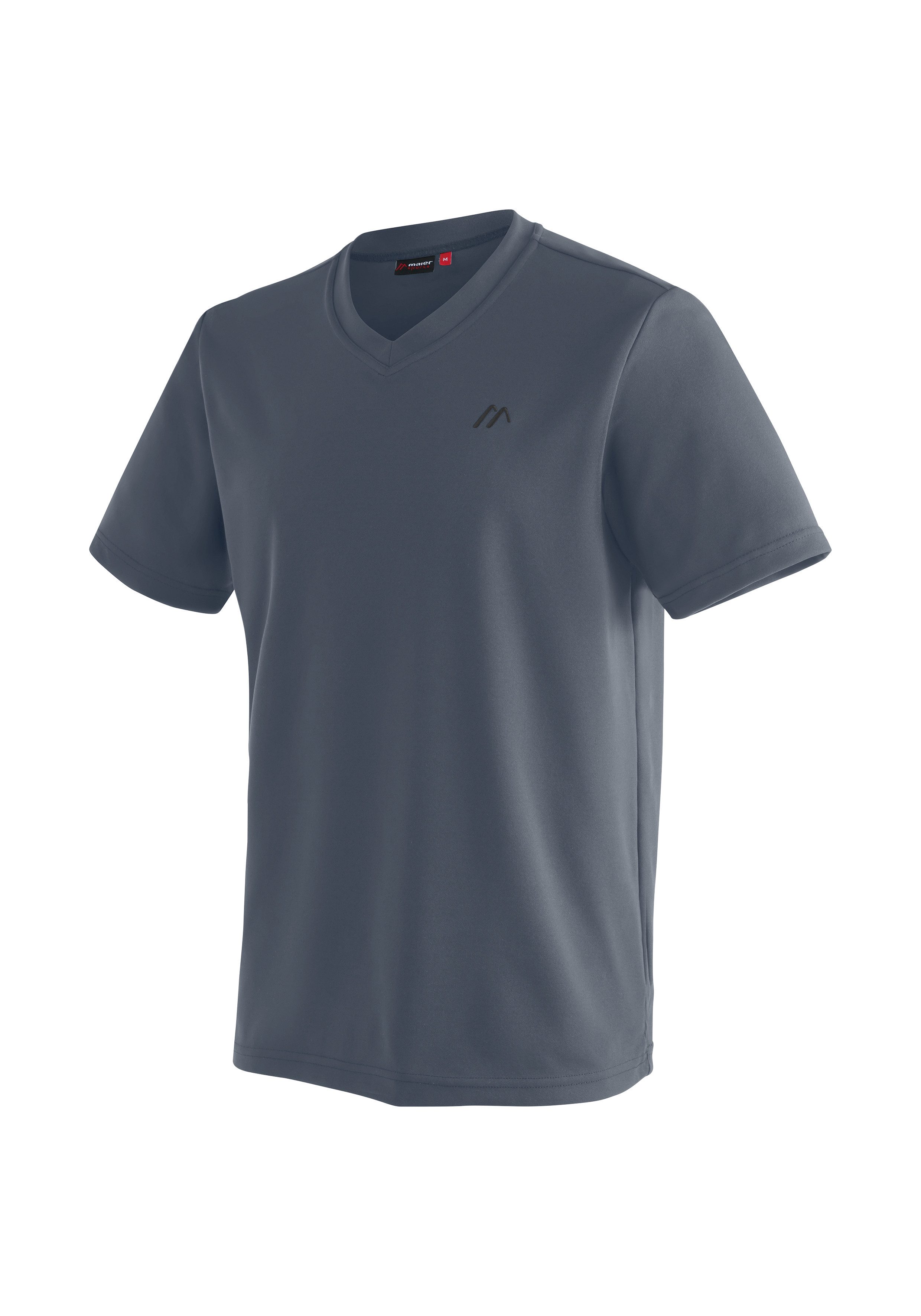 Maier Sports T-Shirt Wali Herren Kurzarmshirt, leichtes Sommer Funktionsshirt, V-Ausschnitt