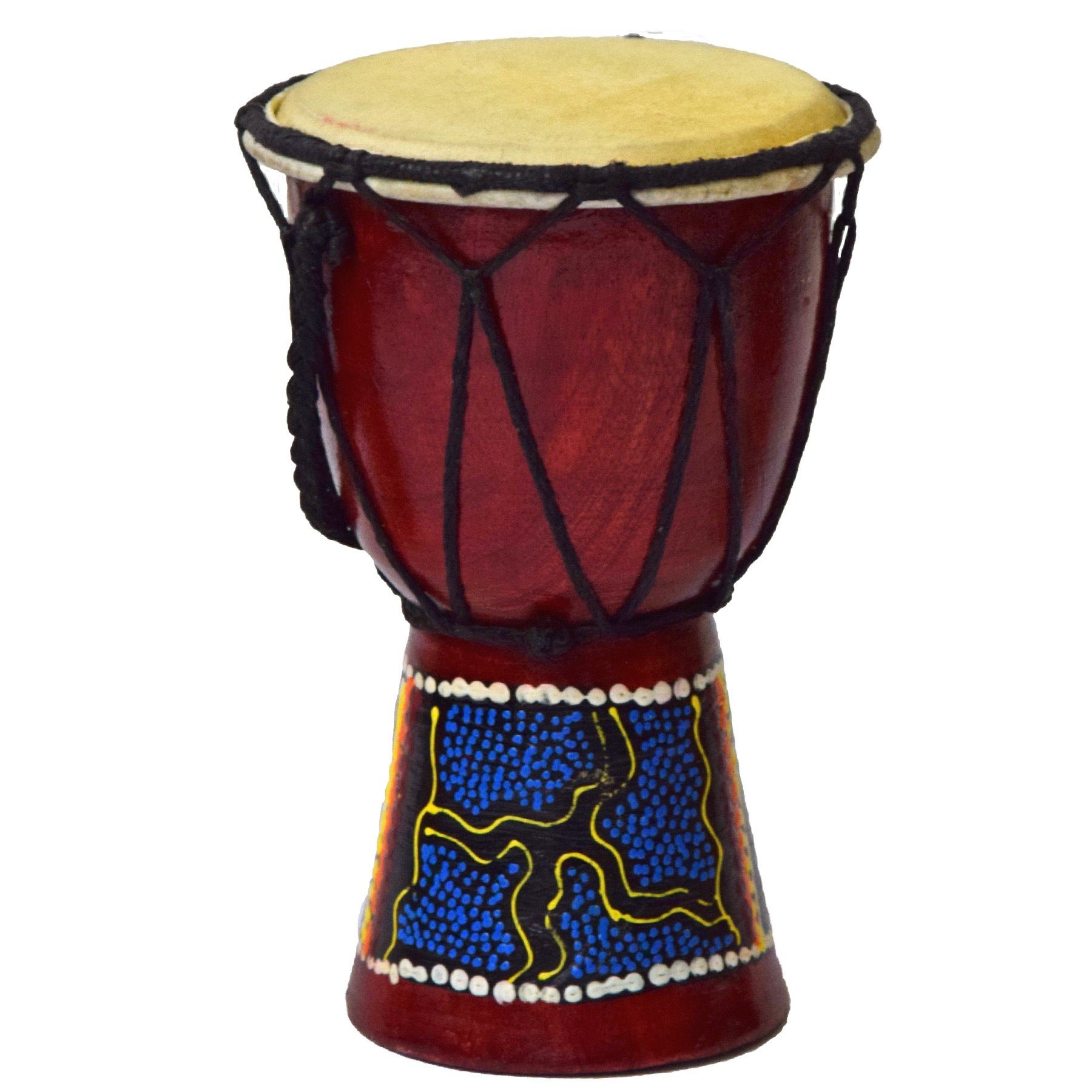 SIMANDRA Trommel Djembe Trommel 15 cm Bongo Afrika - bemalt Dot Painting – Bild 4 von 5
