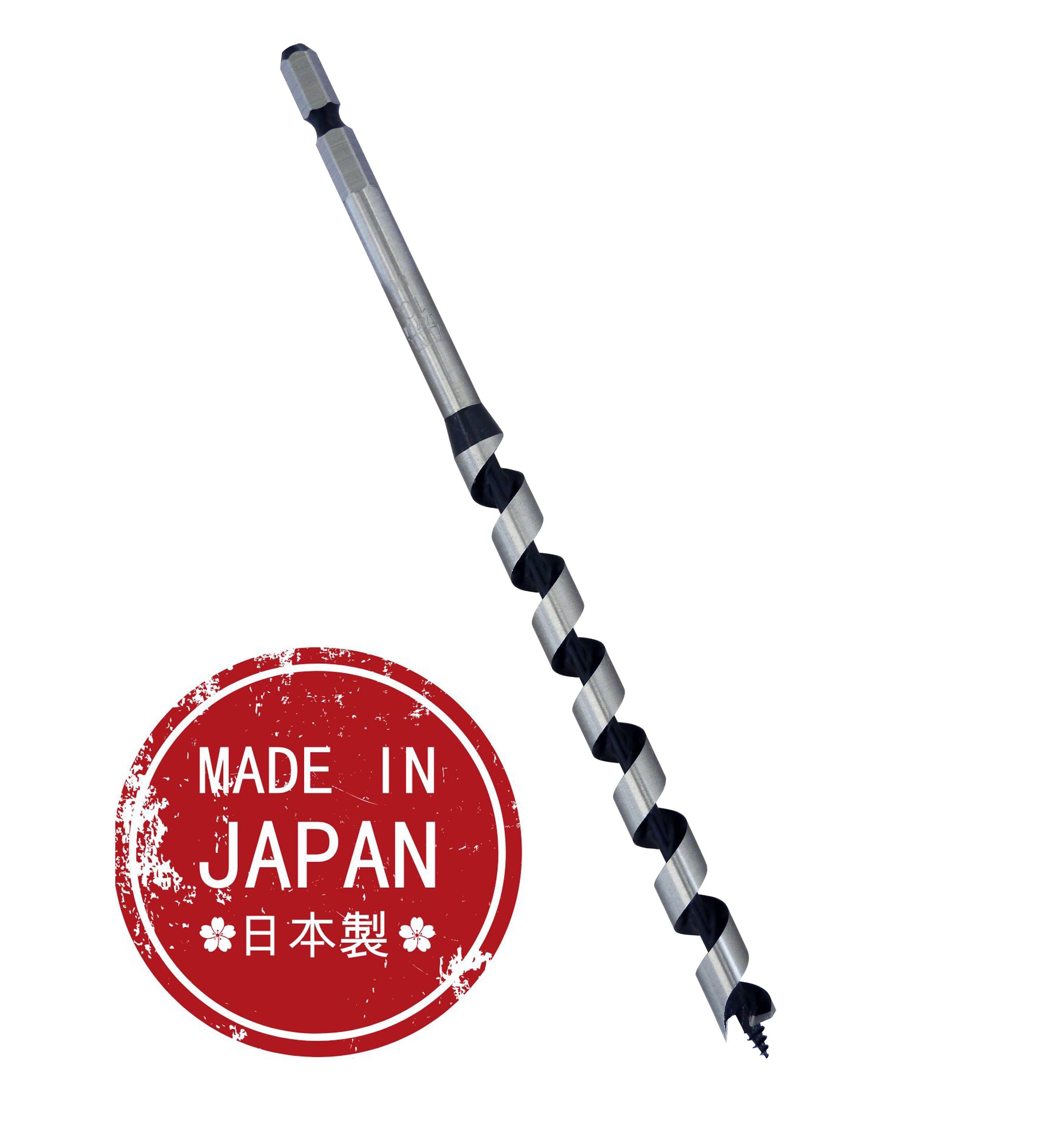 FAMEX Schlangenbohrer Star-M-6 Schlangenbohrer 10mm, (Holzbohrer), mit Sechskantschaft 1/4", Länge 190 mm