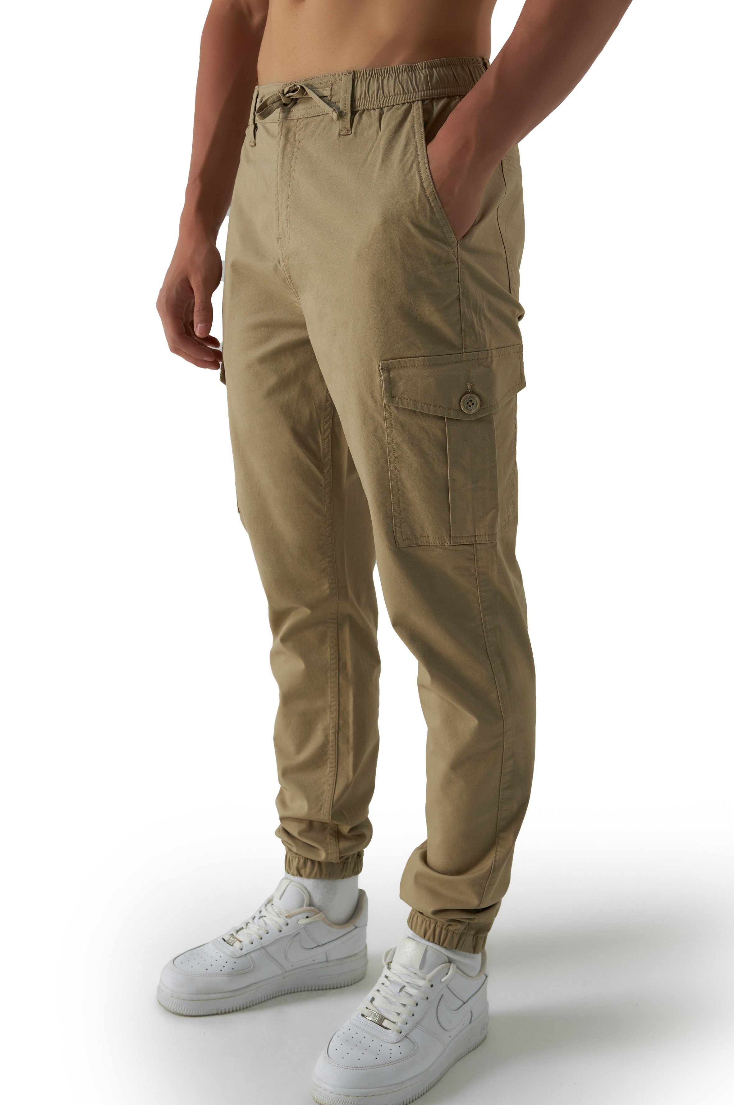 Smith & Solo Cargohose Herren, Hose Lang Chino mit Kordelzug