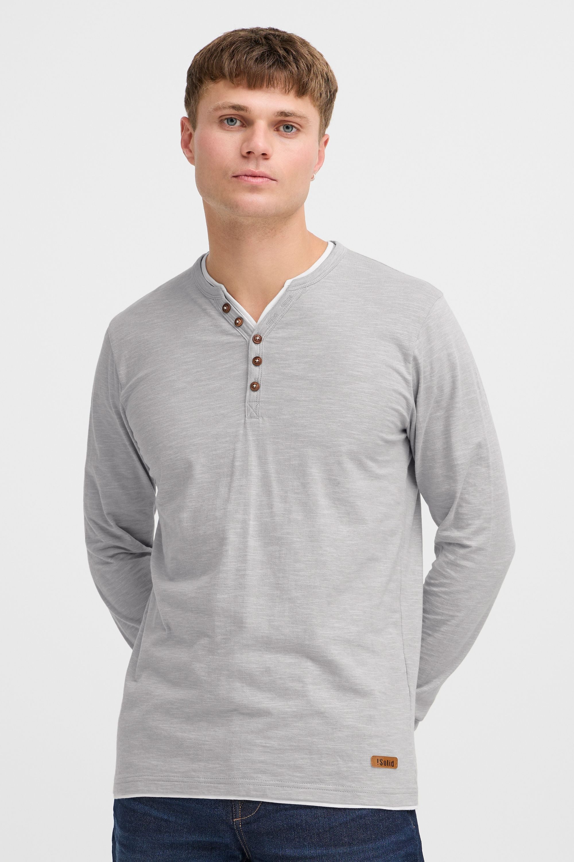 !Solid Longsleeve SDBelagos Langarmshirt im Double-Layer Look günstig online kaufen
