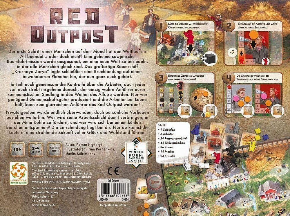 Asmodee Spiel Red Outpost, Lifestyle Boardgames, Kennerspiel, Brettspiel, Deutsch, Mehrspieler, Teamspiel, Kooperatives Spiel Familienspiel
