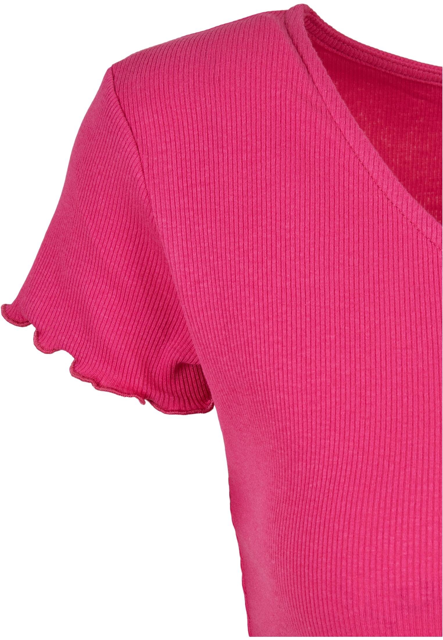 URBAN CLASSICS Rib Shirtjacke brightviolet Tee Ladies Up Cropped Button Damen (1-tlg)