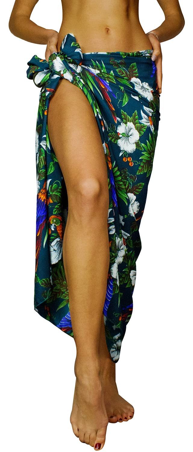 King Kameha Sarong Cherryparrot Funky Hawaii-Sarong Pareo Cover-Up Strand Damen Bikini, Pareo Cover-Up