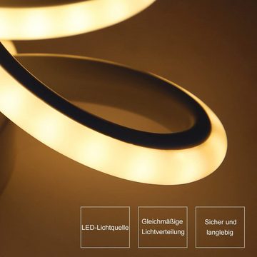 ZMH LED Deckenleuchte Geometrie Design Lampe Modern Schlafzimmer Whonzimmer, LED fest integriert, Warmweiß, Schwarz