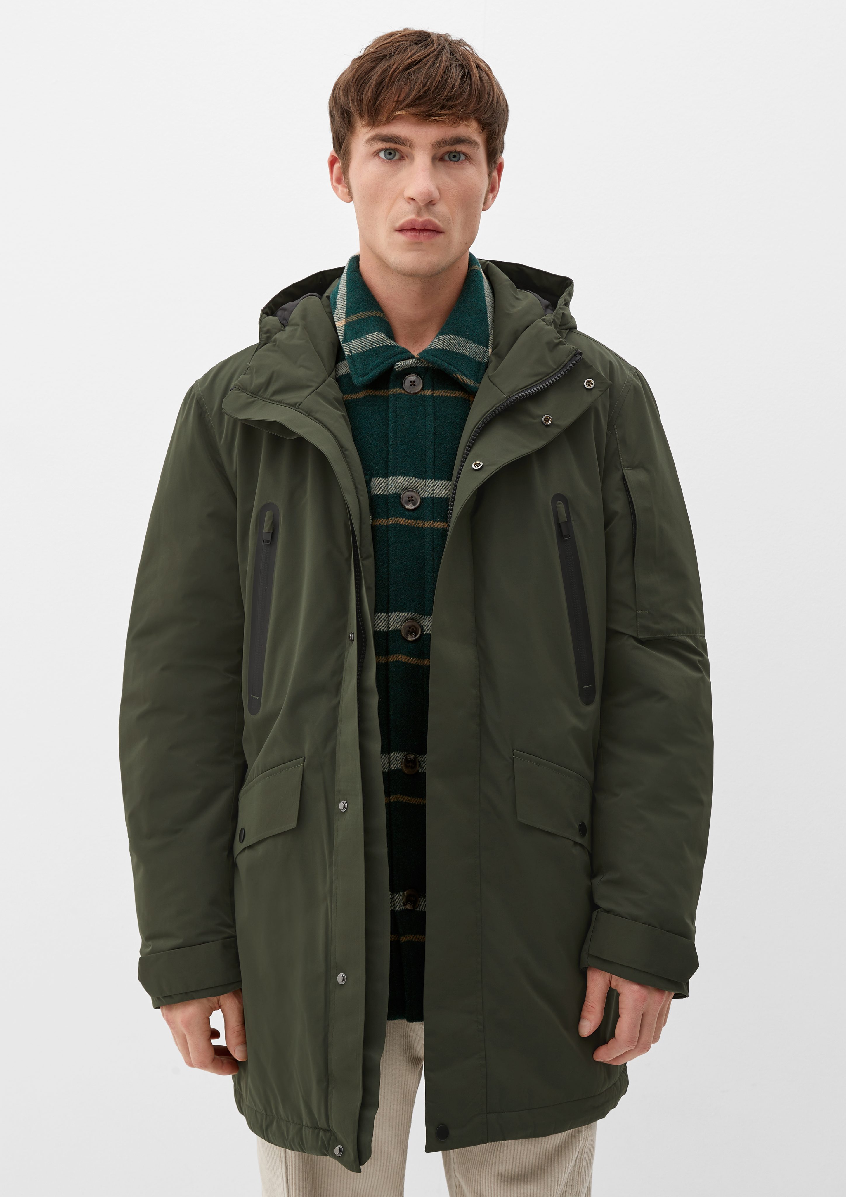 s.Oliver Outdoorjacke Parka mit khaki/oliv Kapuze