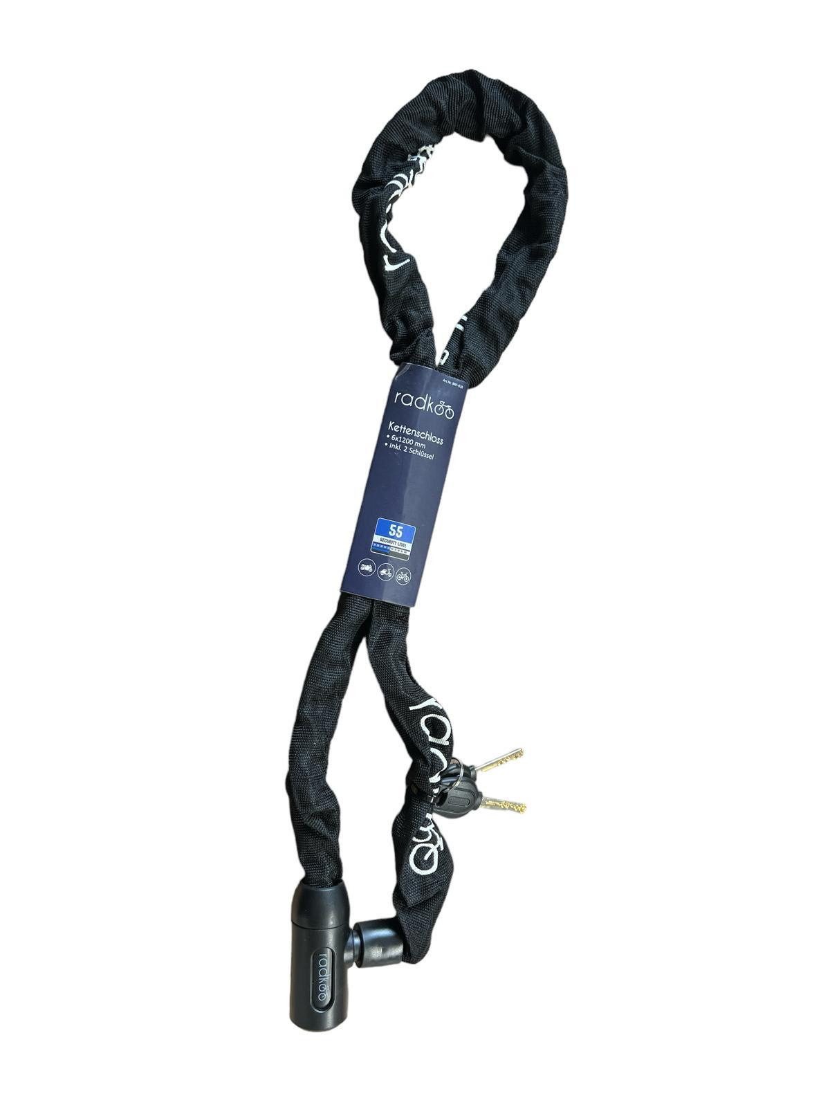 LUCHS Kettenschloss Fahrradschloss Kette 6×1200 mm – Für Fahrrad, E-Bike & Scooter, ideal für Citybikes, Mountainbikes, E-Bikes, Roller & Scooter.