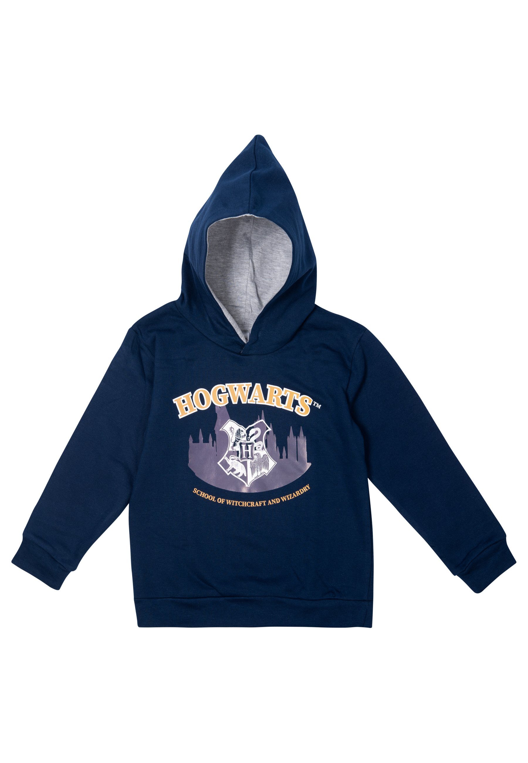 United Labels® Sweatshirt Harry Potter - Skyline mit Wappen - Hoodie