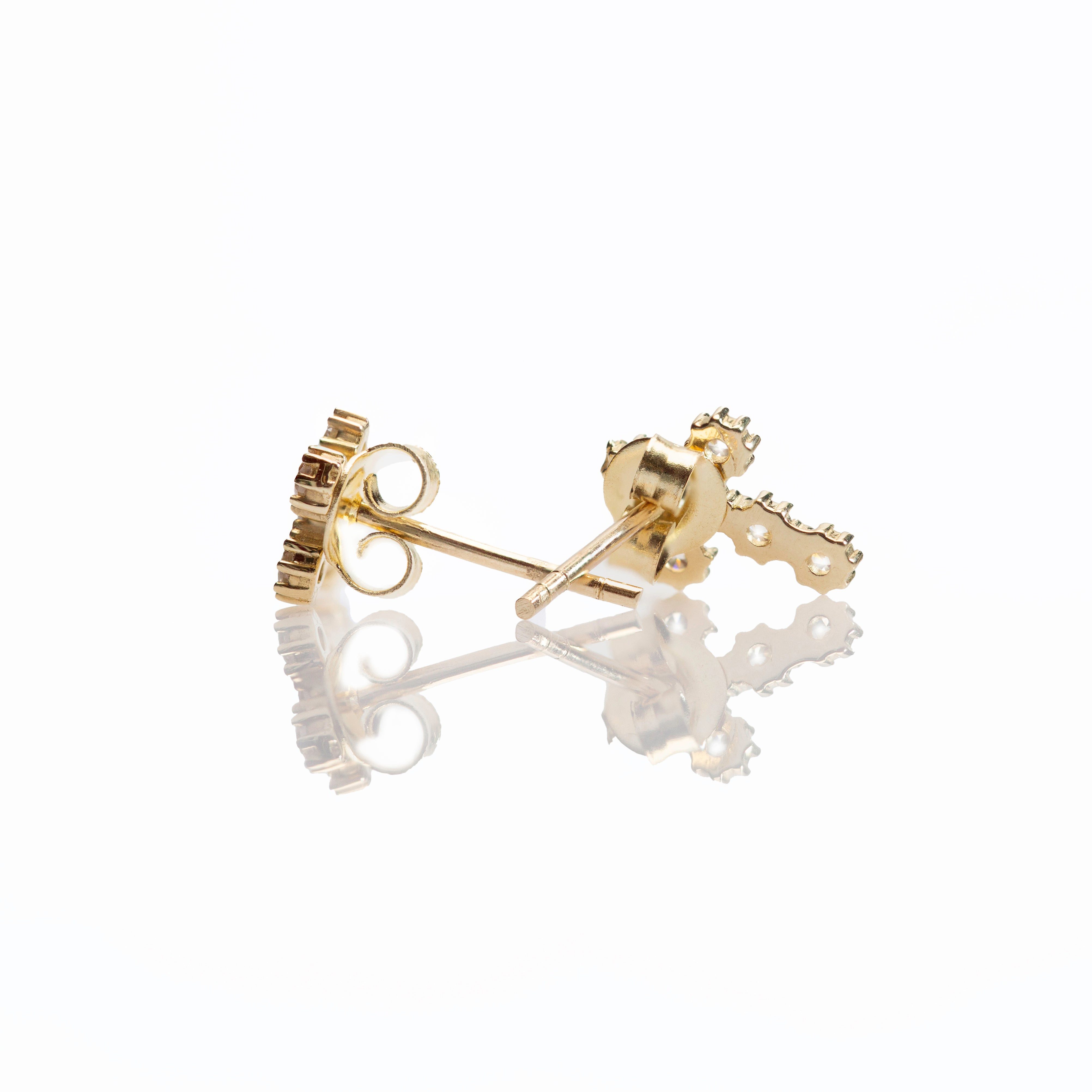 Suzan Gold Paar Ohrstecker 375er Gold Ohrstecker – Kreuzmotiv mit Zirkonia, günstig online kaufen