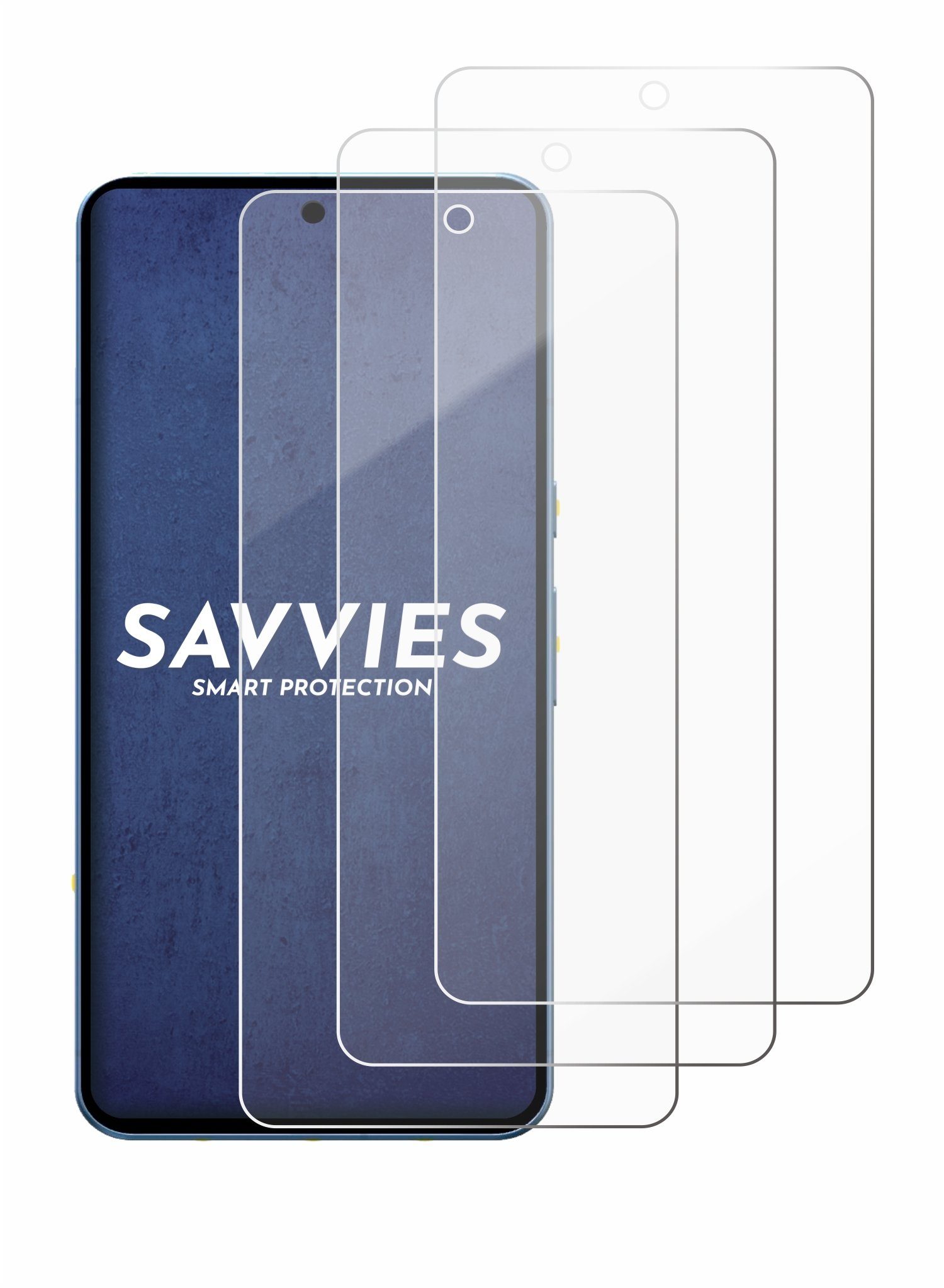 Savvies Panzerglas für Google Pixel 8 Pro, Displayschutzglas, 3 Stück, Schutzglas Echtglas 9H