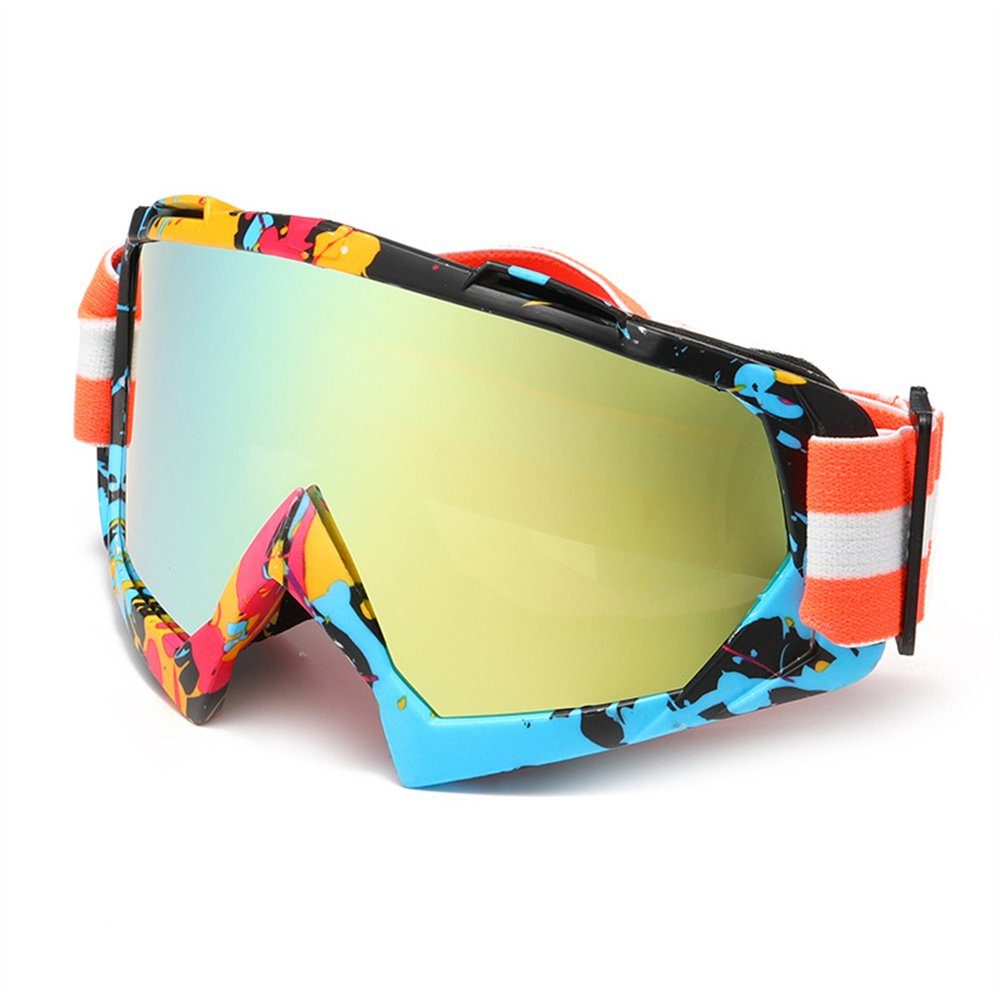 Rouemi Skibrille Skibrille für Erwachsene, Mountaineer Sport Anti-Fog Snow Goggles Gelb | Sportbrillen